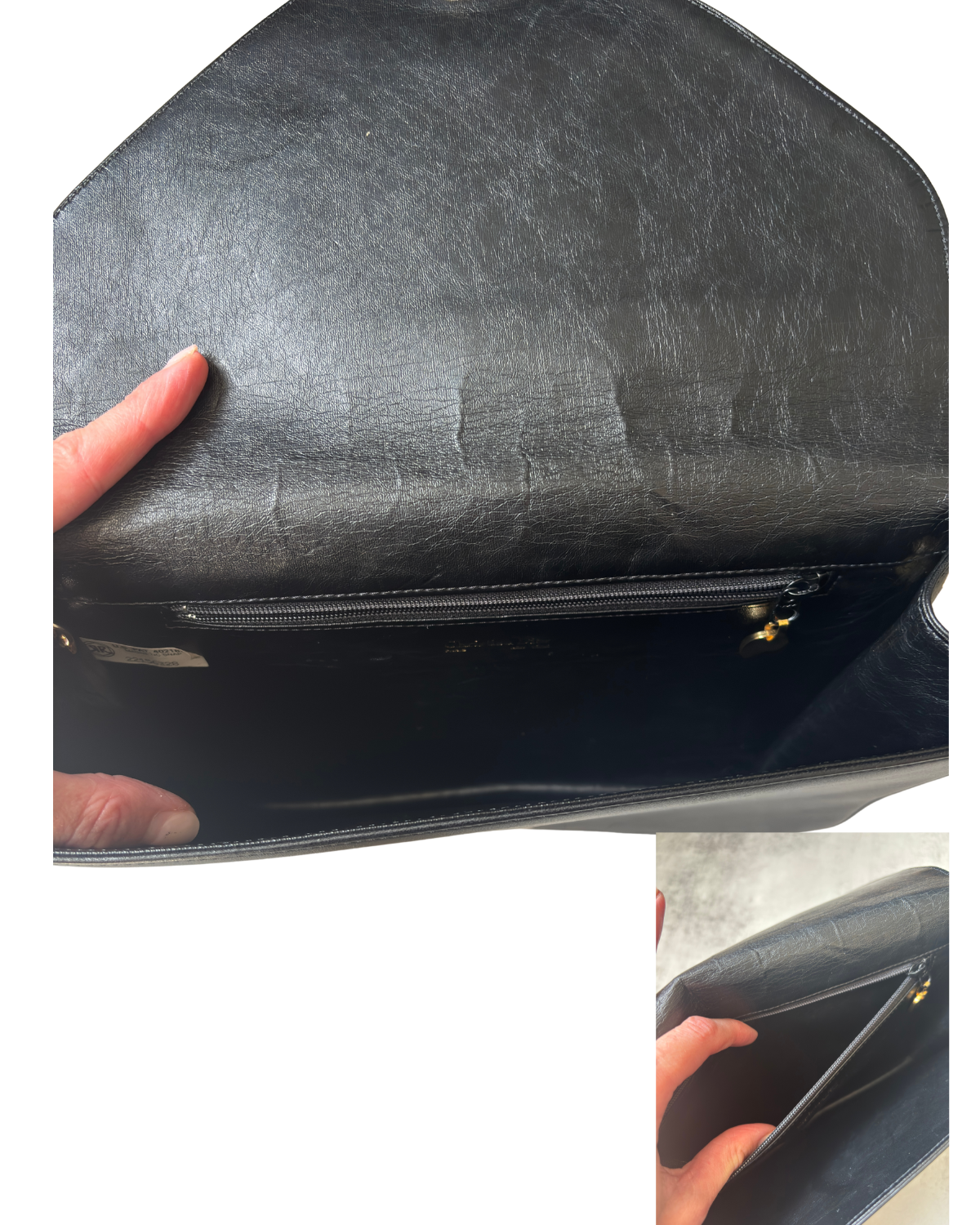 Vintage Dior Pleated Black Leather Shoulder Bag