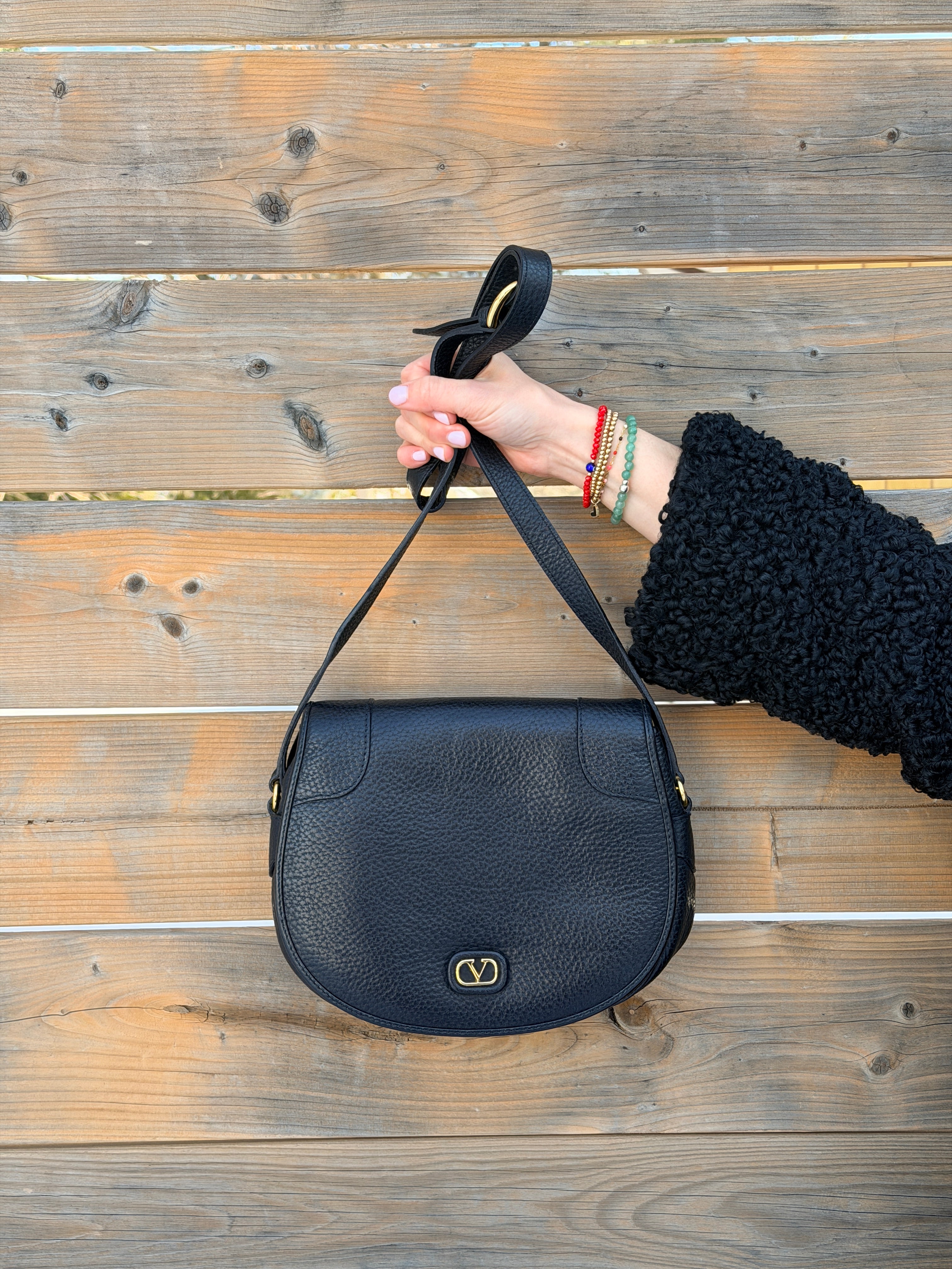 Valentino Pebbled Leather Crossbody Bag