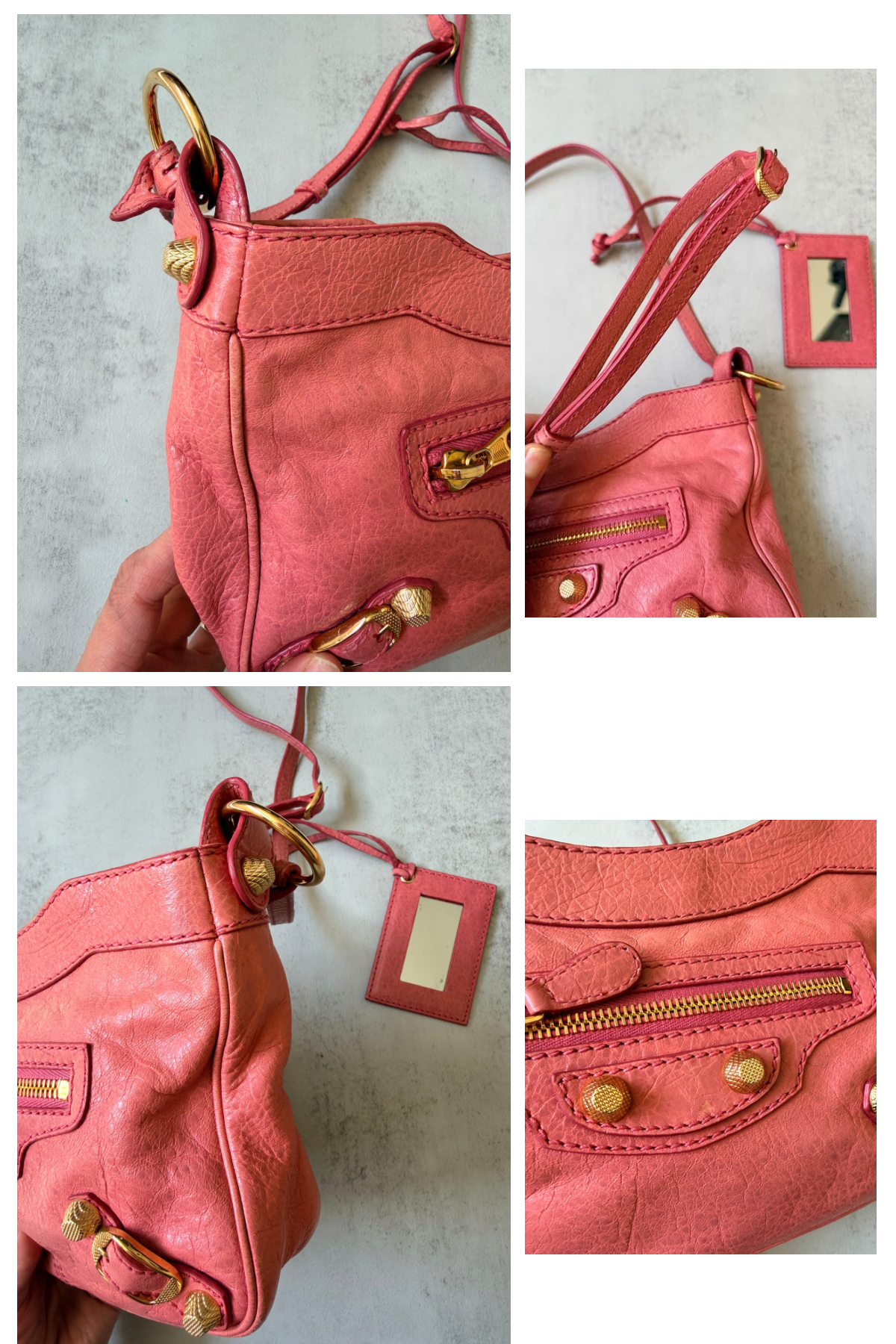 Balenciaga Giant Hip Bubble Gum Pink Shoulder Bag (with Mirror)
