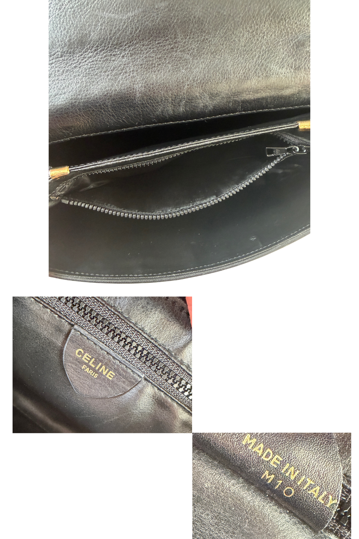 Celine Vintage Quilted Black Leather Shoulder 2in1 Bag