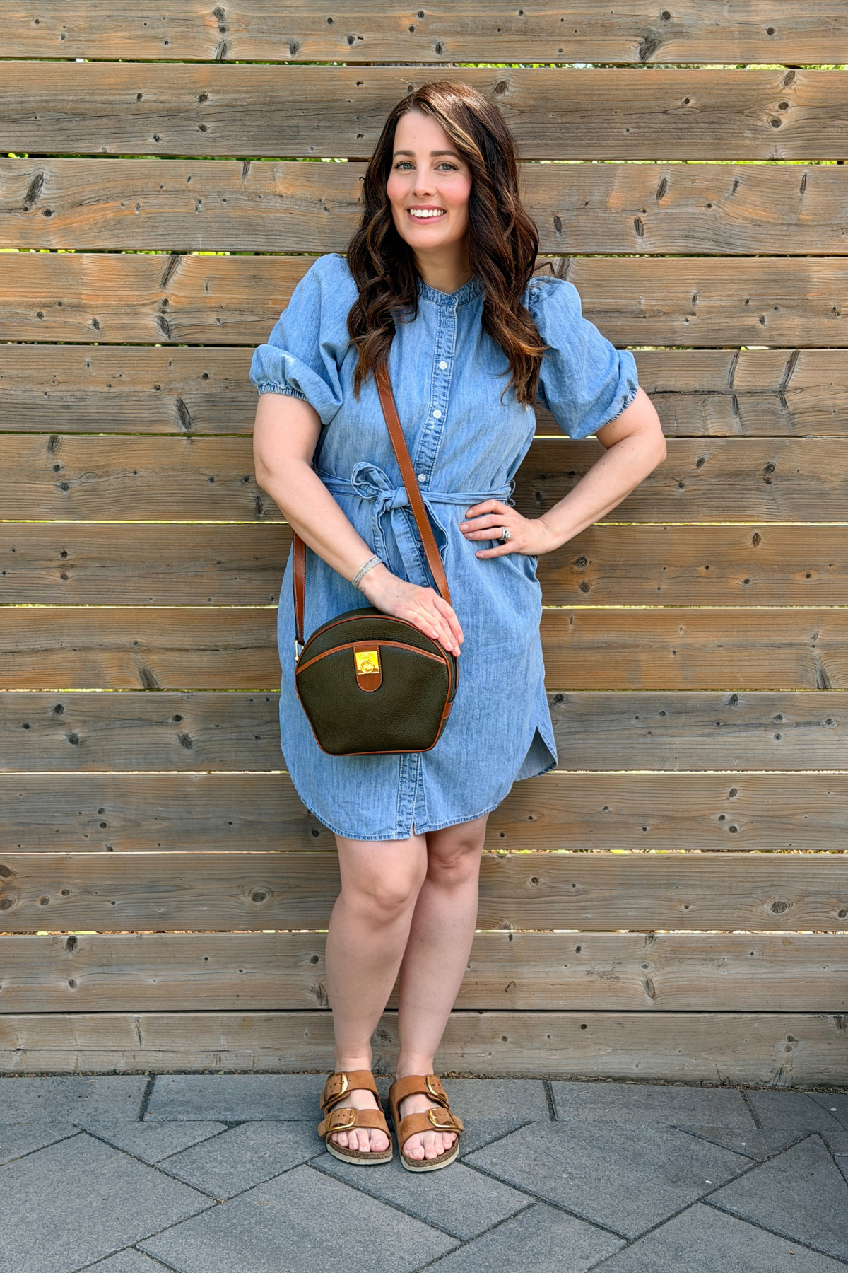 Vintage Celine Olive Green Leather Crossbody Bag