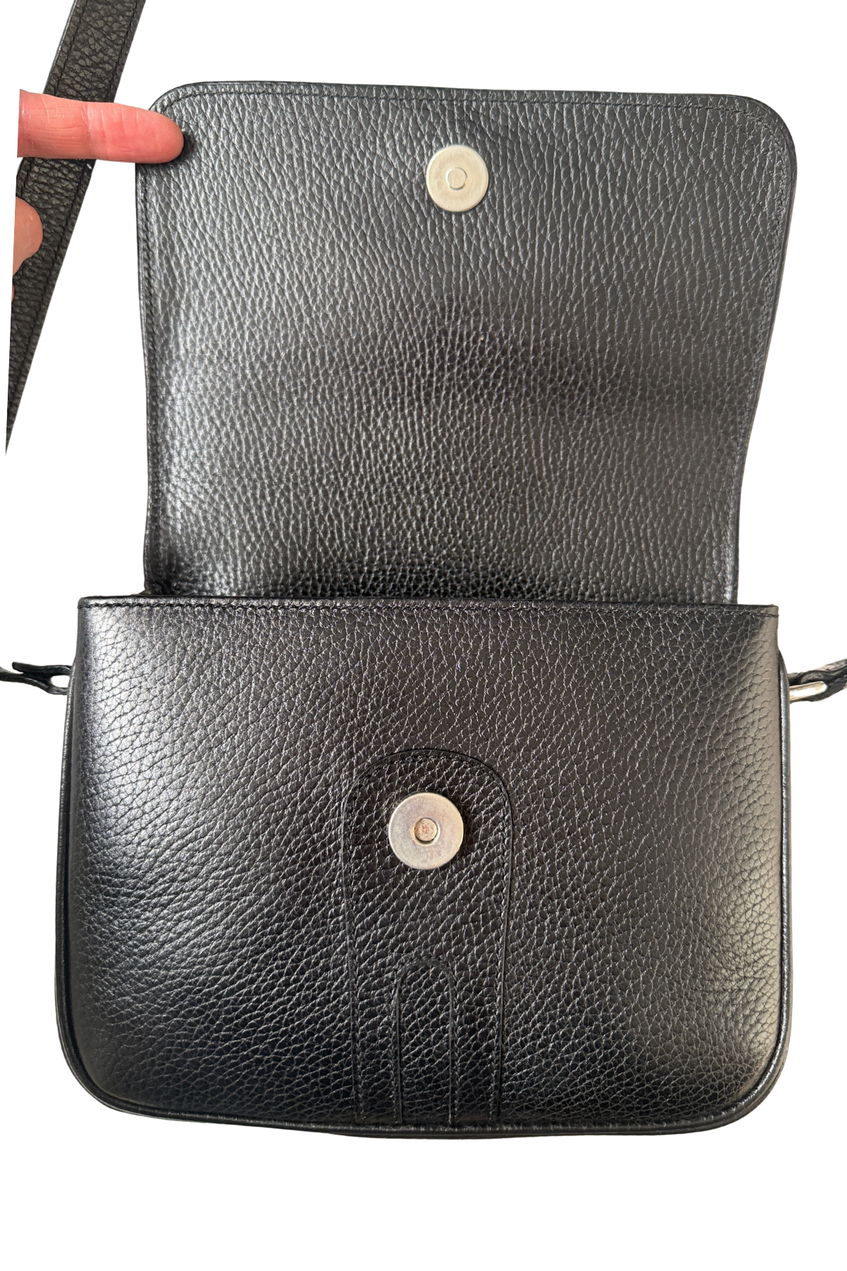 Celine Vintage Pebbled Black Leather Crossbody Bag