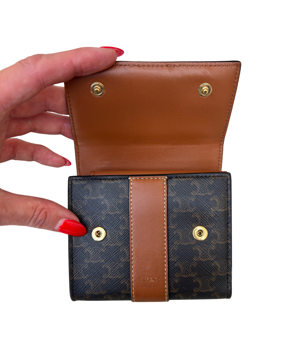 Celine Tan Triomphe Canvas Small Trifold Wallet