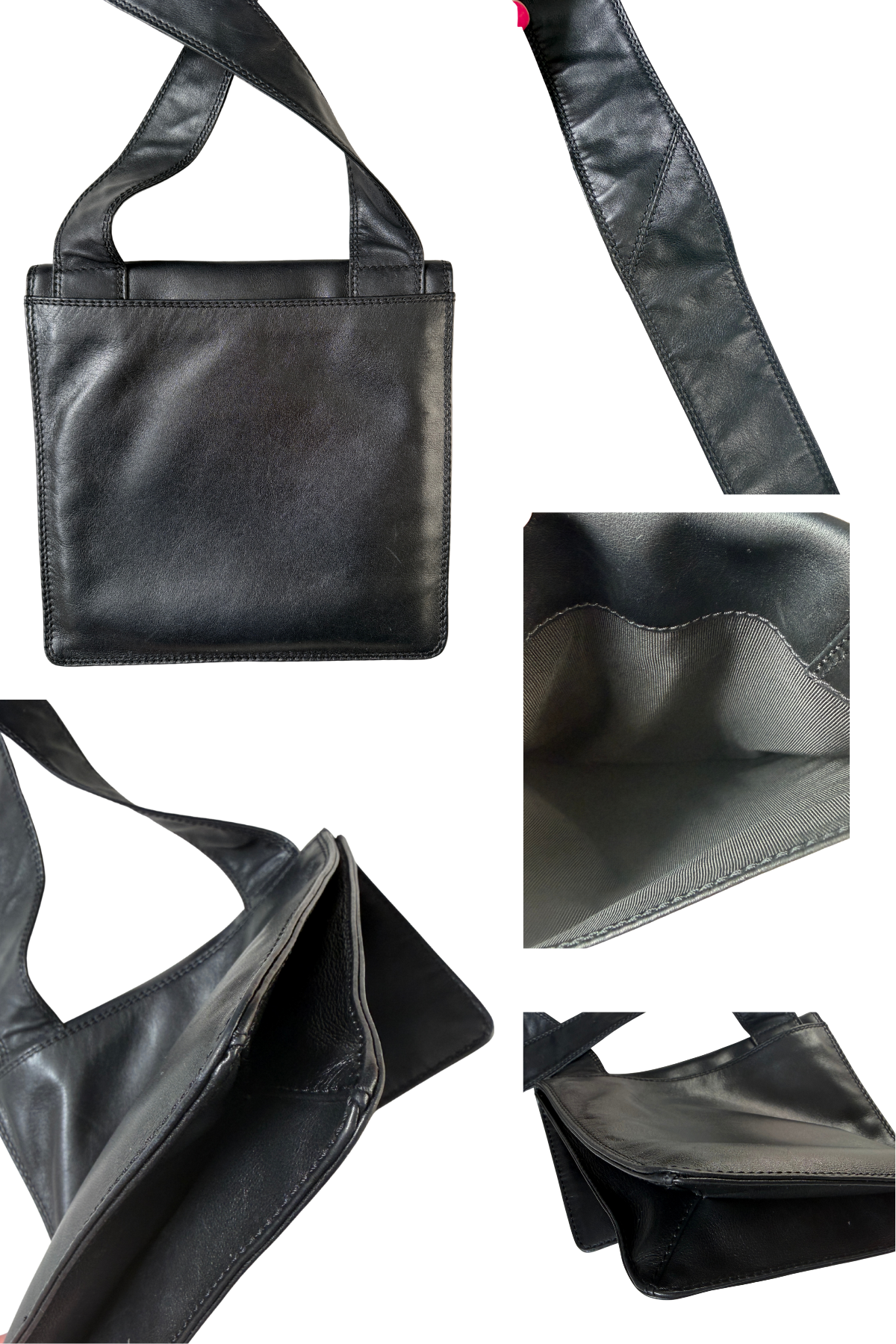 Chanel Vintage CC Flap Black Lambskin Messenger Bag 1997–1999