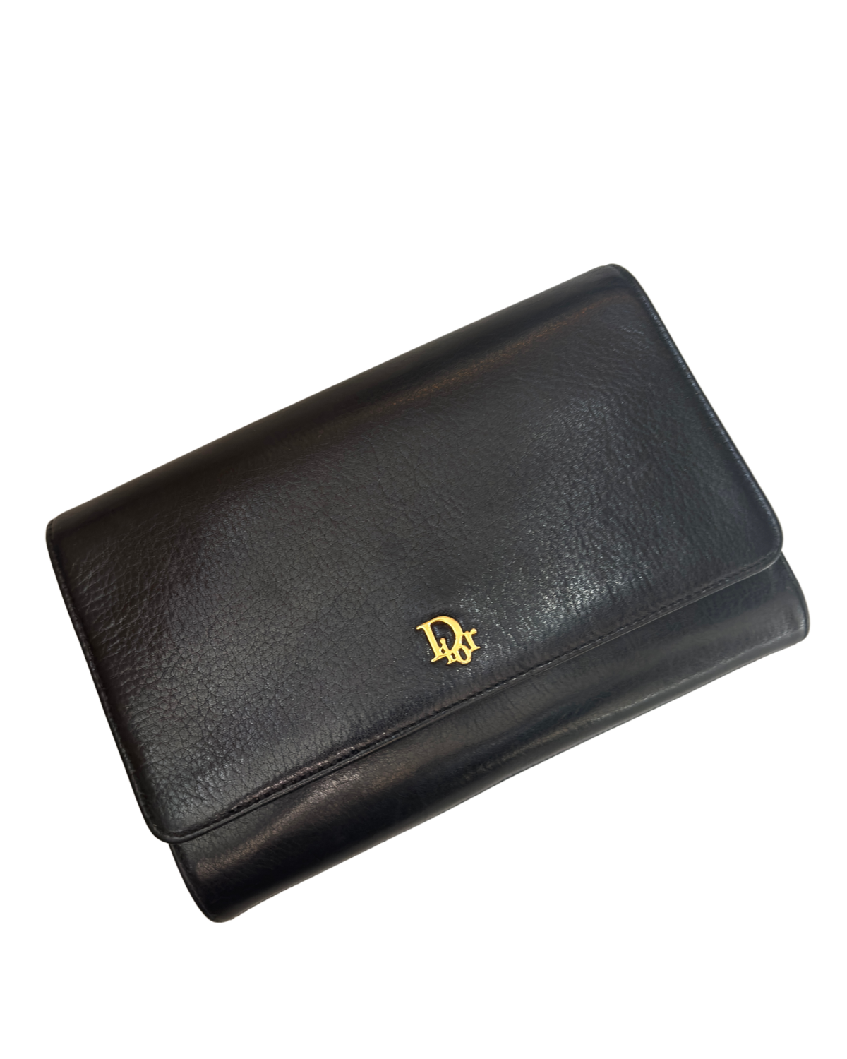 Dior Vintage Small Black Leather Bag / Clutch