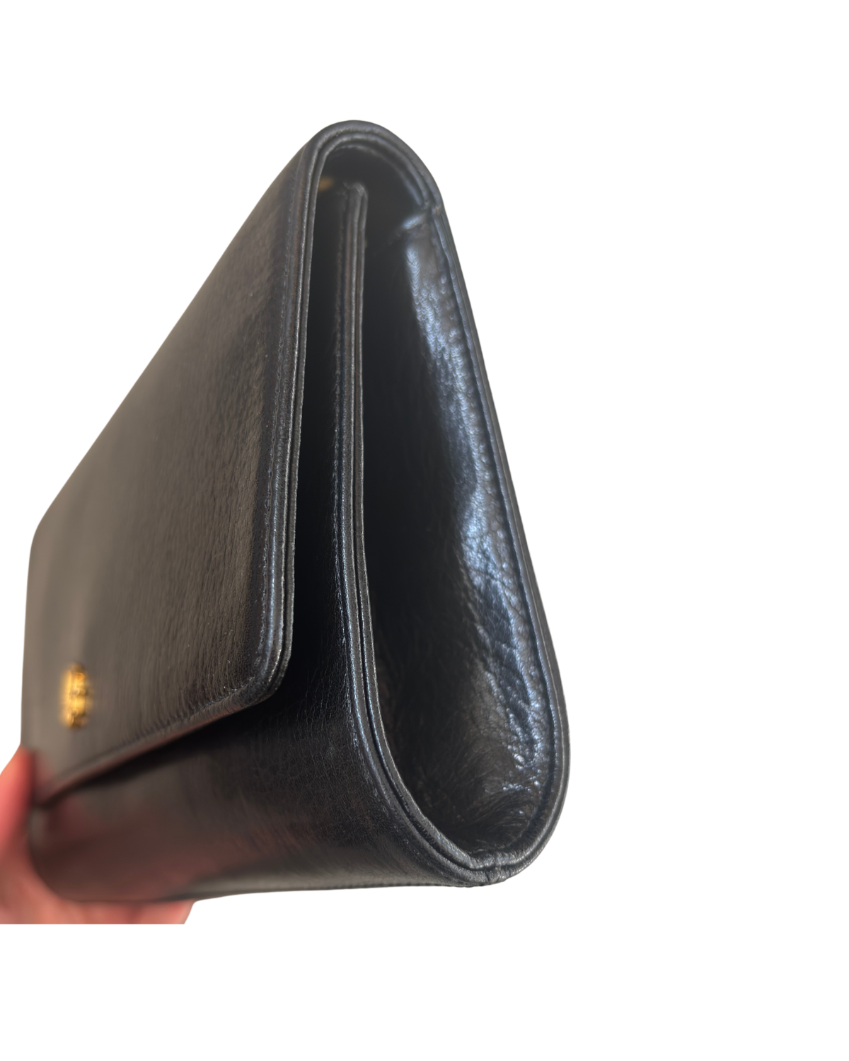 Dior Vintage Small Black Leather Bag / Clutch