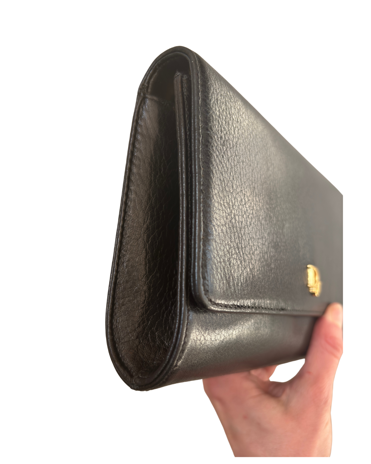 Dior Vintage Small Black Leather Bag / Clutch