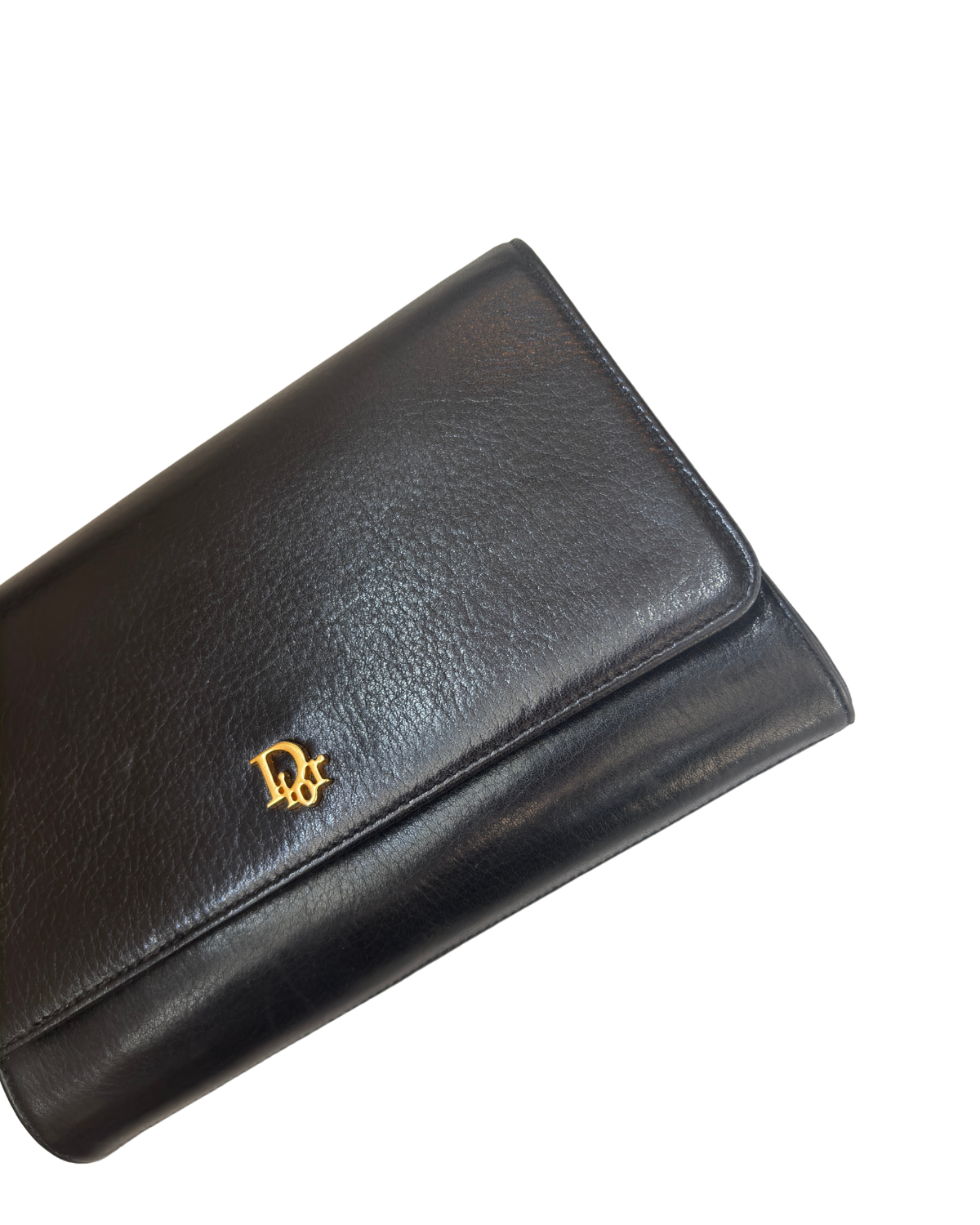 Dior Vintage Small Black Leather Bag / Clutch