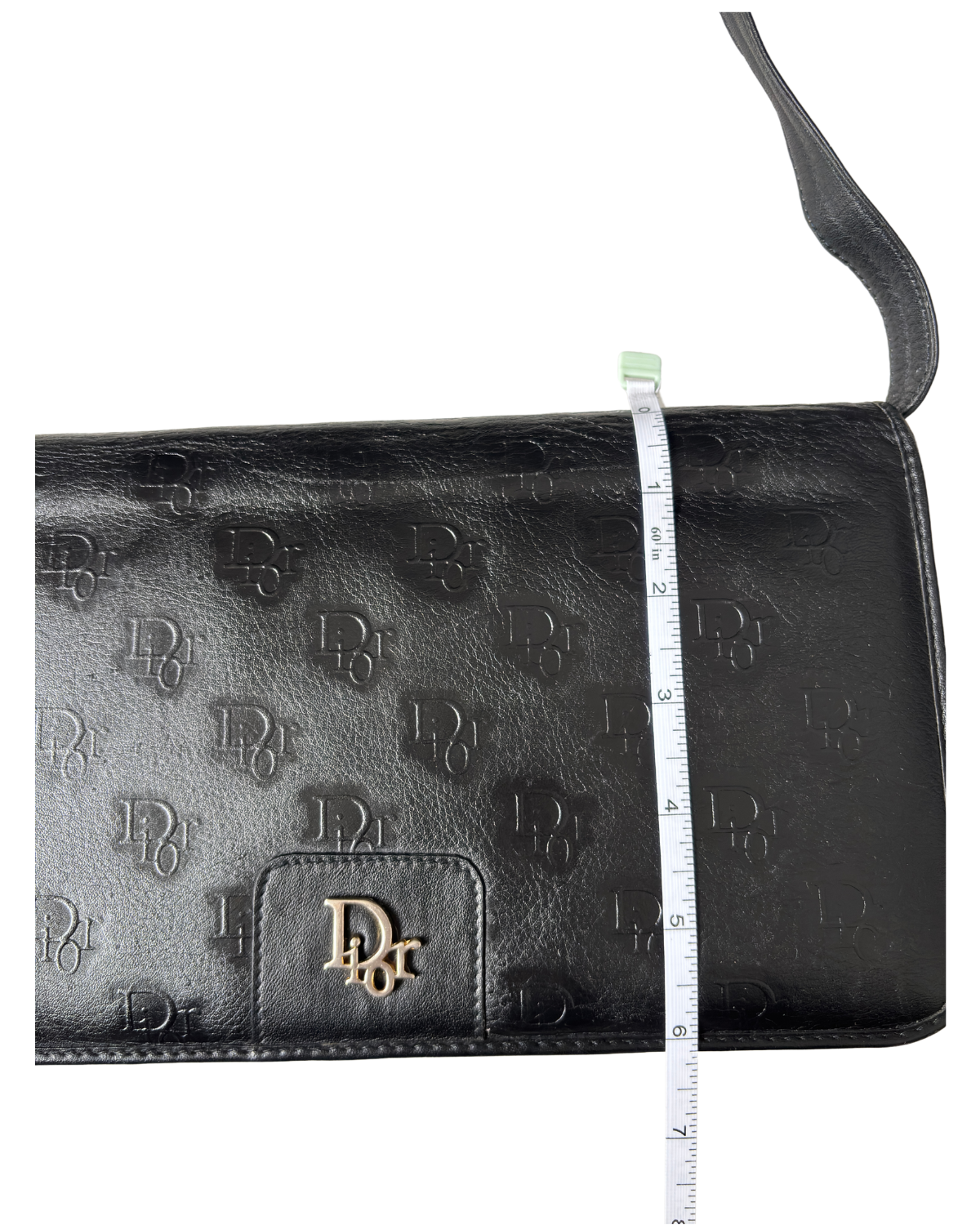 Dior (RARE) Leather Embossed Dior Clutch / Shoulder Bag
