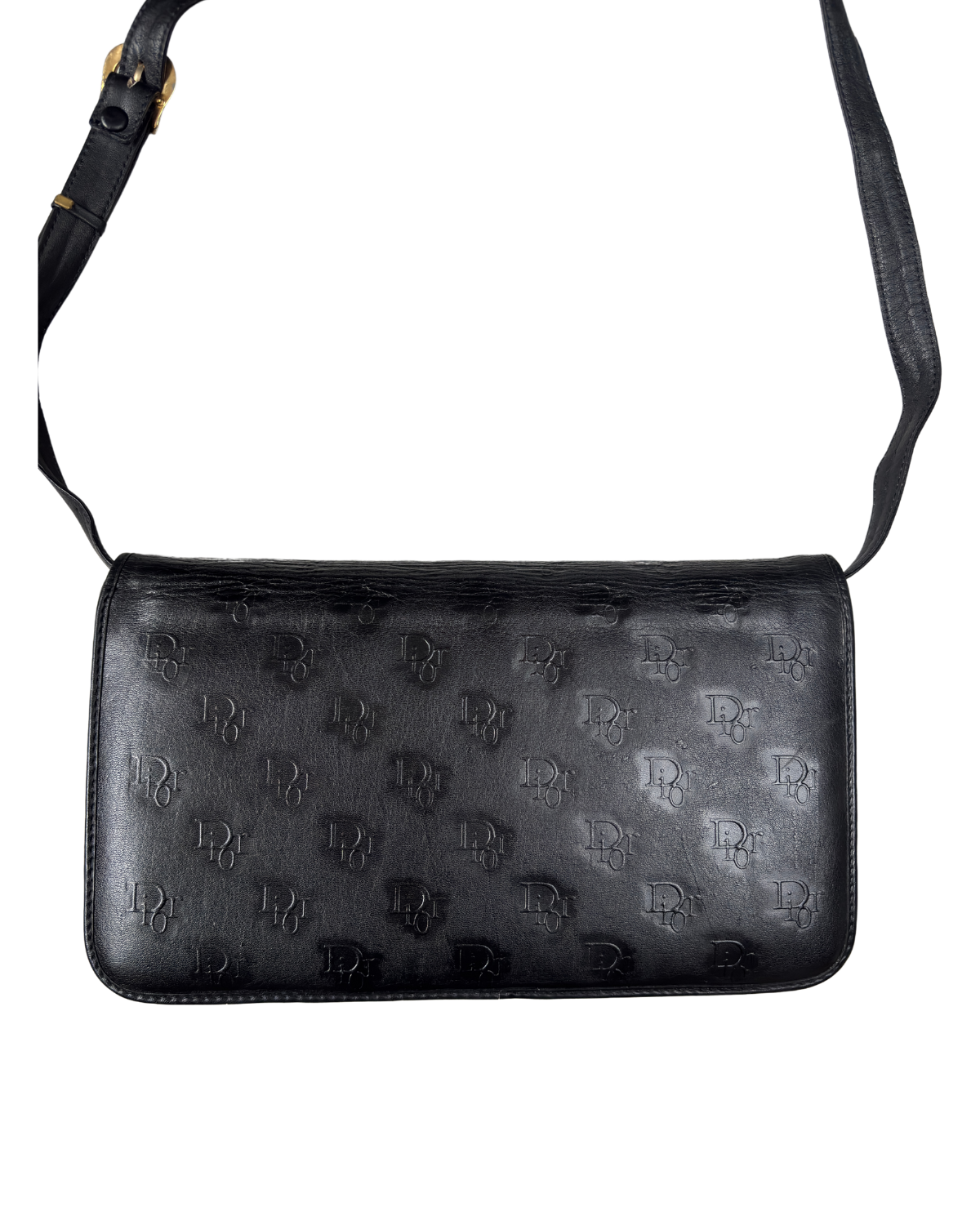 Dior (RARE) Leather Embossed Dior Clutch / Shoulder Bag