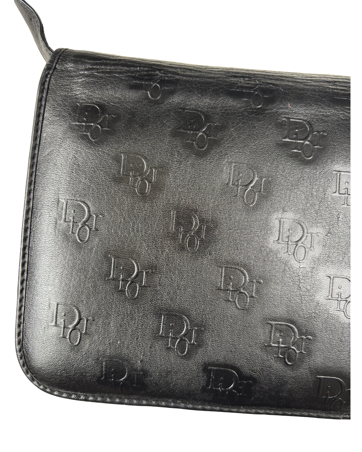 Dior (RARE) Leather Embossed Dior Clutch / Shoulder Bag