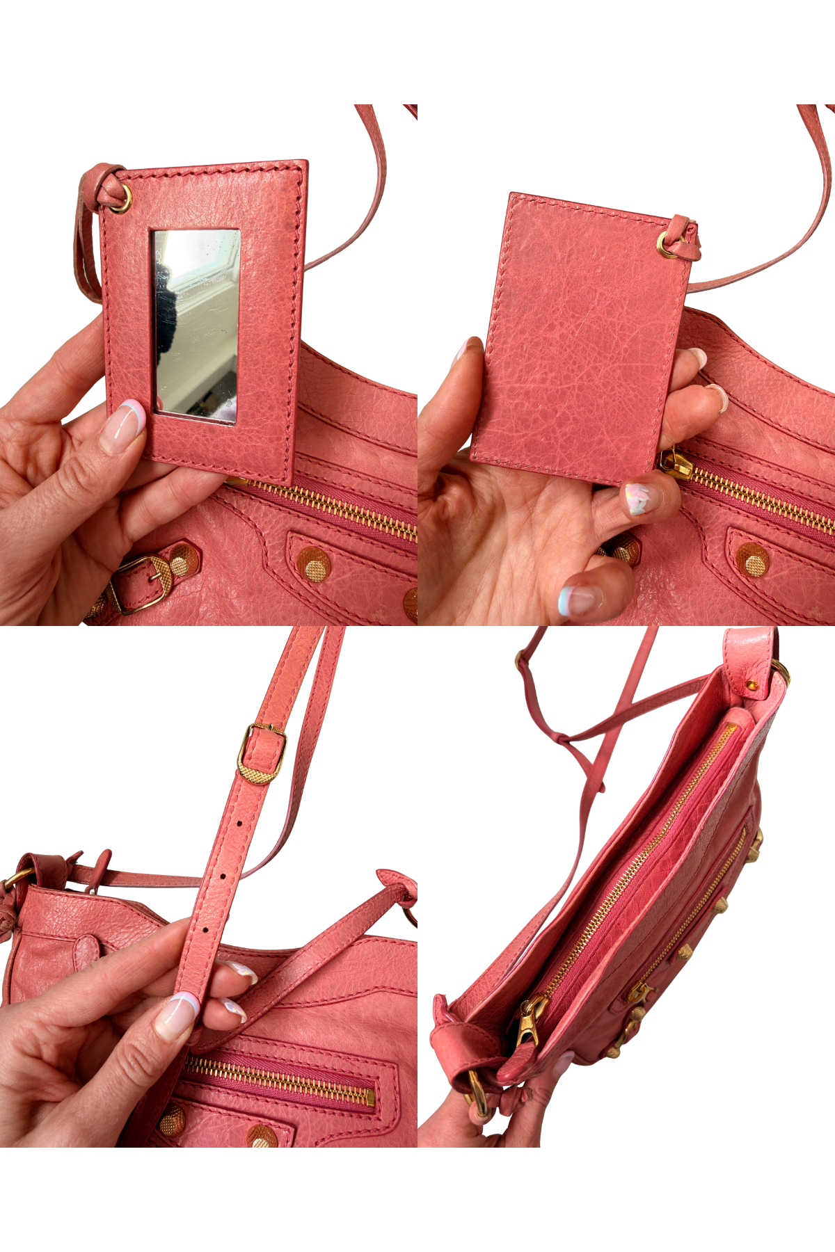 Balenciaga Giant Hip Bubble Gum Pink Shoulder Bag (with Mirror)
