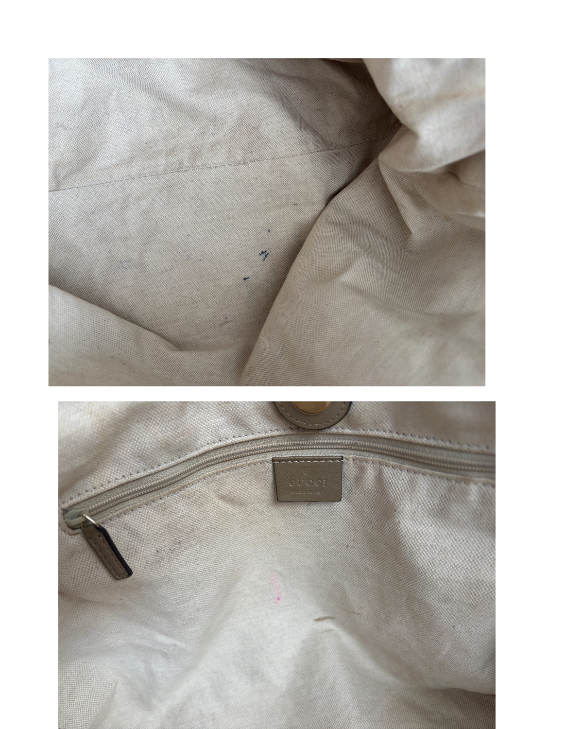 Gucci Sukey Large Tote in GG Monogram Canvas with Champagne Gold Leather Trim