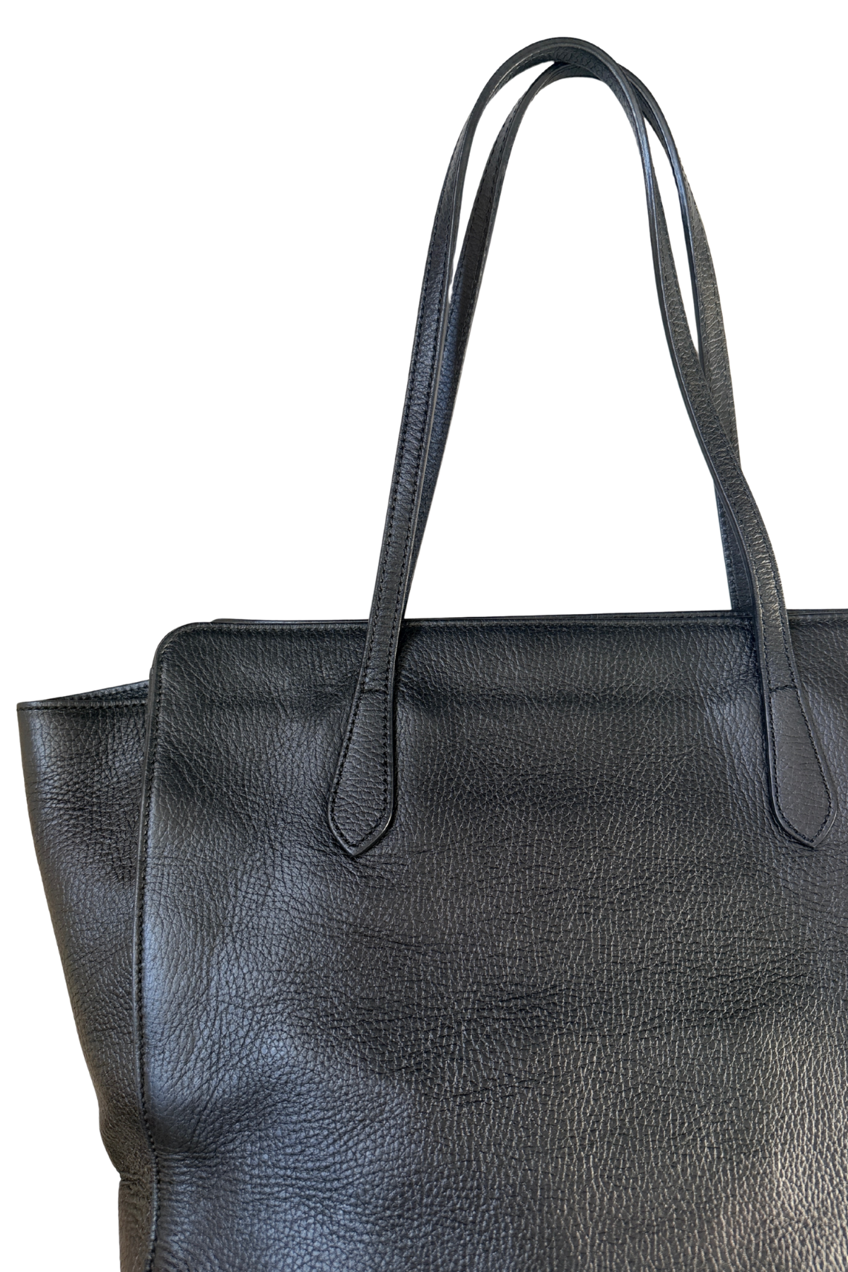GUCCI Black Pebbled Leather Interlocking GG Tote