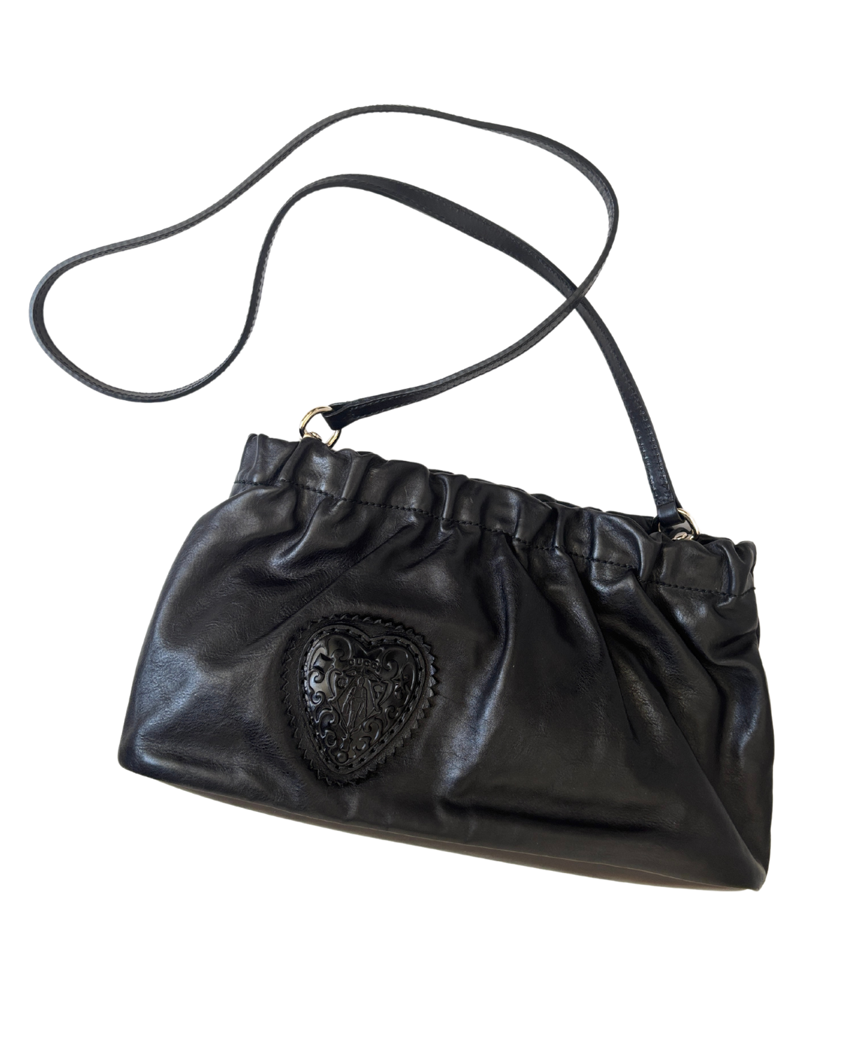 GUCCI Black Leather Heart 2 Way Bag