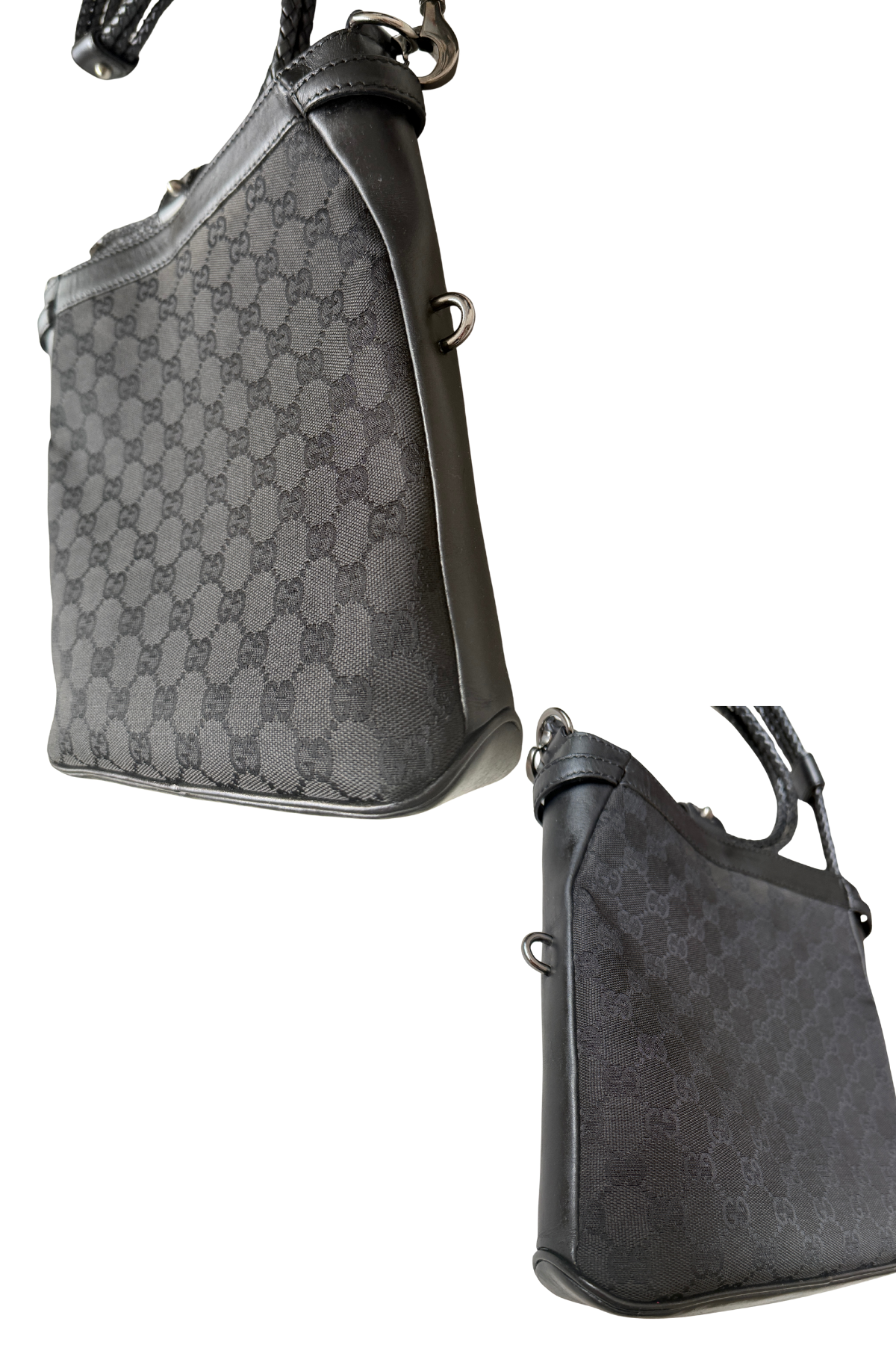 Gucci GG Canvas Crossbody Bag with Braided Strap