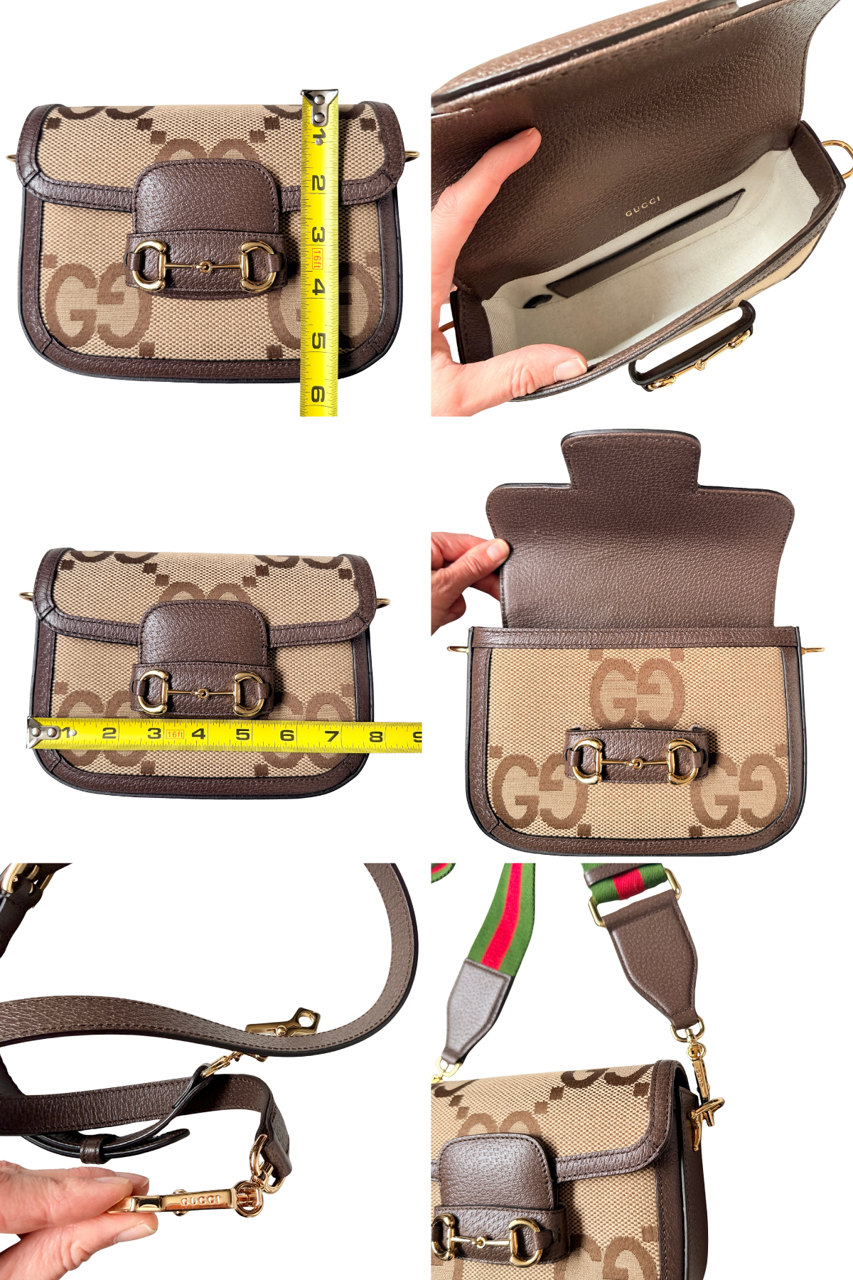 Gucci Monogram Jumbo GG mini Horsebit 1955 Crossbody ( 2 Straps)