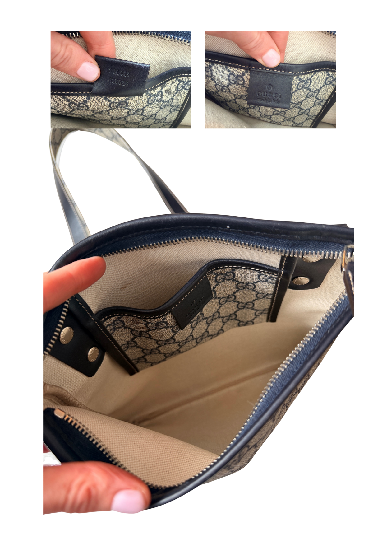 GUCCI GG Navy Supreme Crossbody Bag