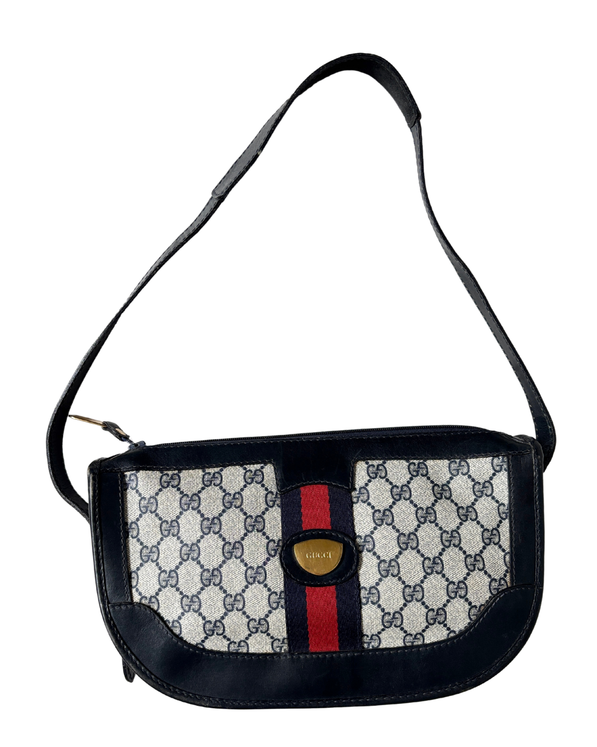 GUCCI GG Navy Supreme Vintage Shoulder Bag