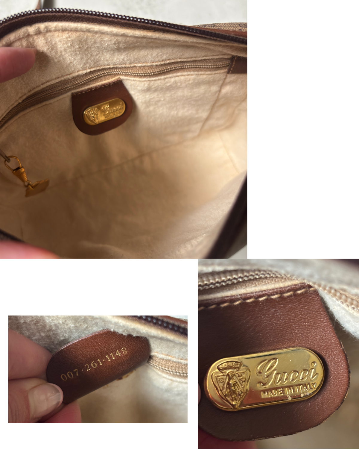 Gucci Brown Supreme GG Monogram Shoulder Bag