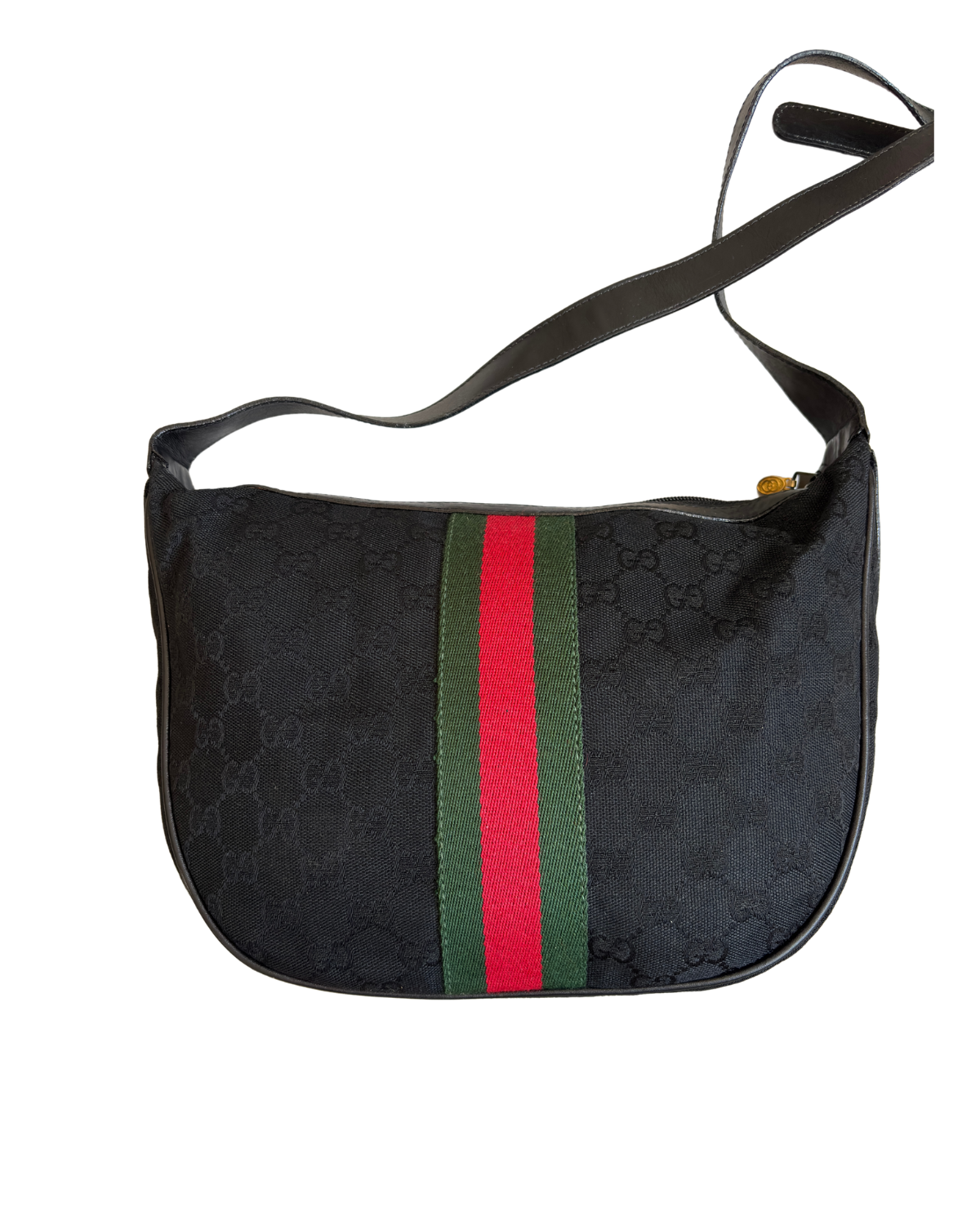 Gucci Vintage GG Web Sherry Line Canvas Shoulder Bag