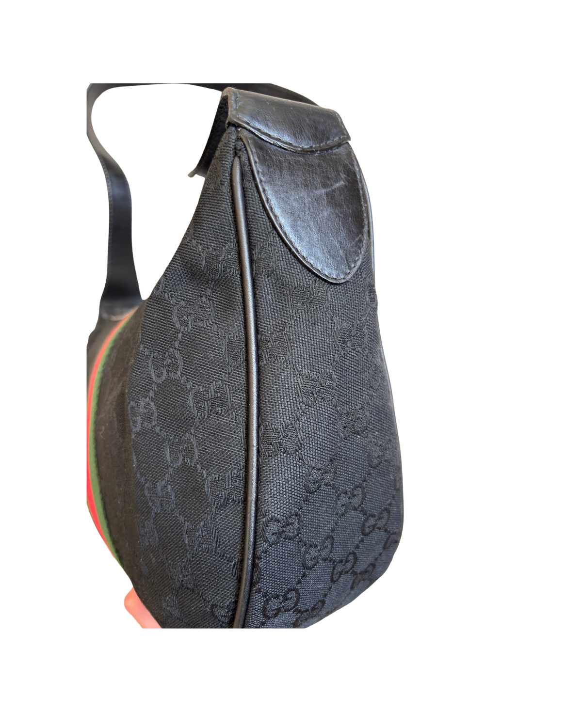 Gucci Vintage GG Web Sherry Line Canvas Shoulder Bag