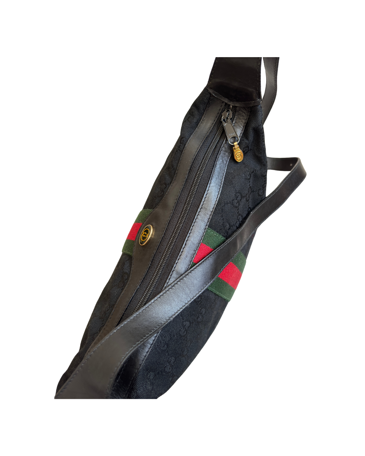 Gucci Vintage GG Web Sherry Line Canvas Shoulder Bag