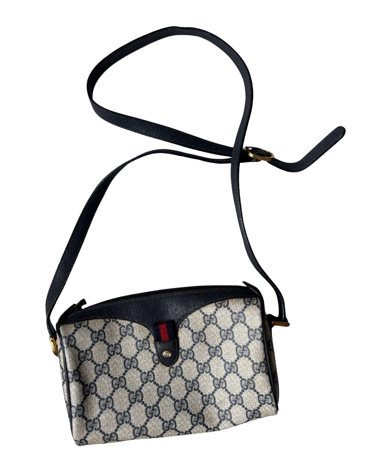 Gucci GG Navy Supreme Shoulder Bag (1970's-1980's)