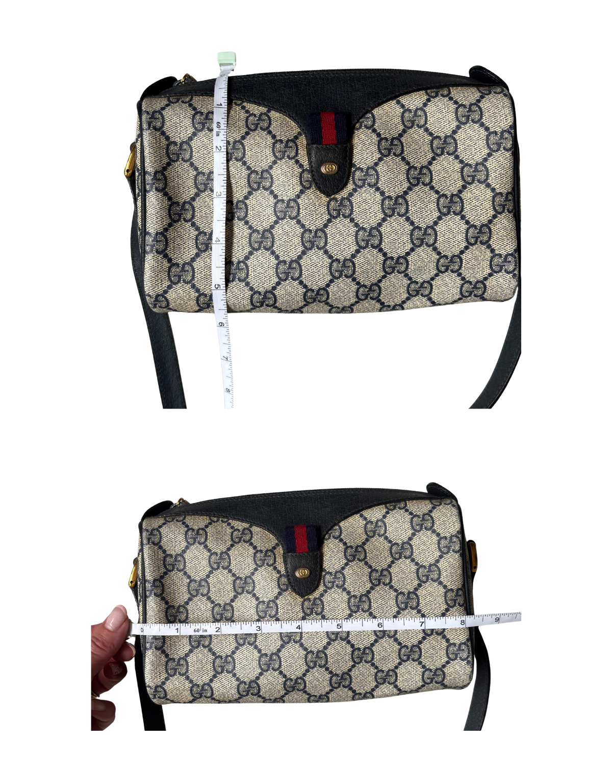 Gucci GG Navy Supreme Shoulder Bag (1970's-1980's)