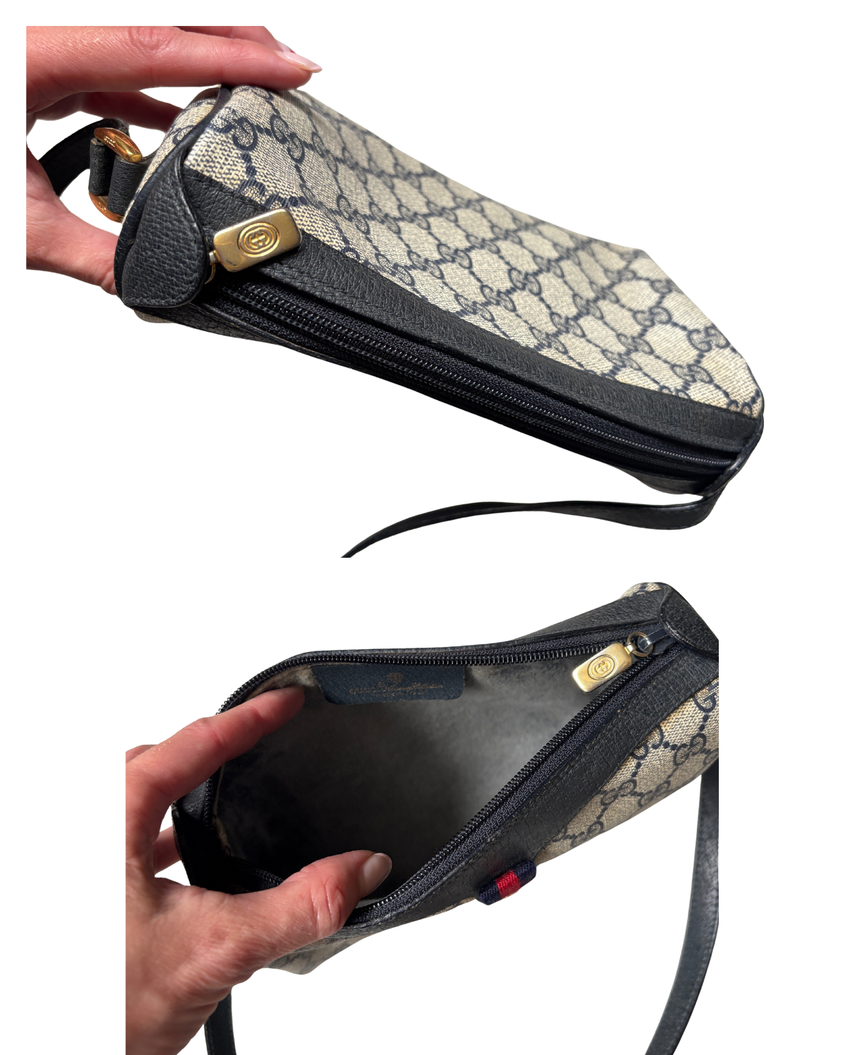 Gucci GG Navy Supreme Shoulder Bag (1970's-1980's)