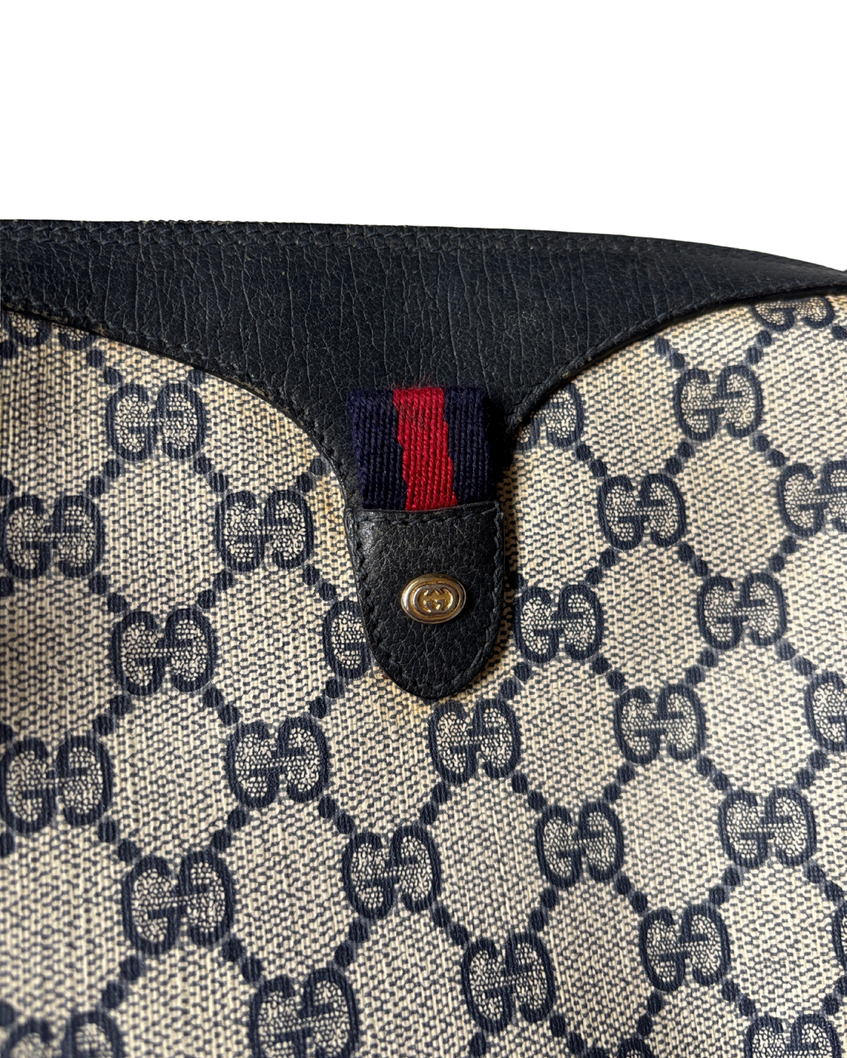 Gucci GG Navy Supreme Shoulder Bag (1970's-1980's)