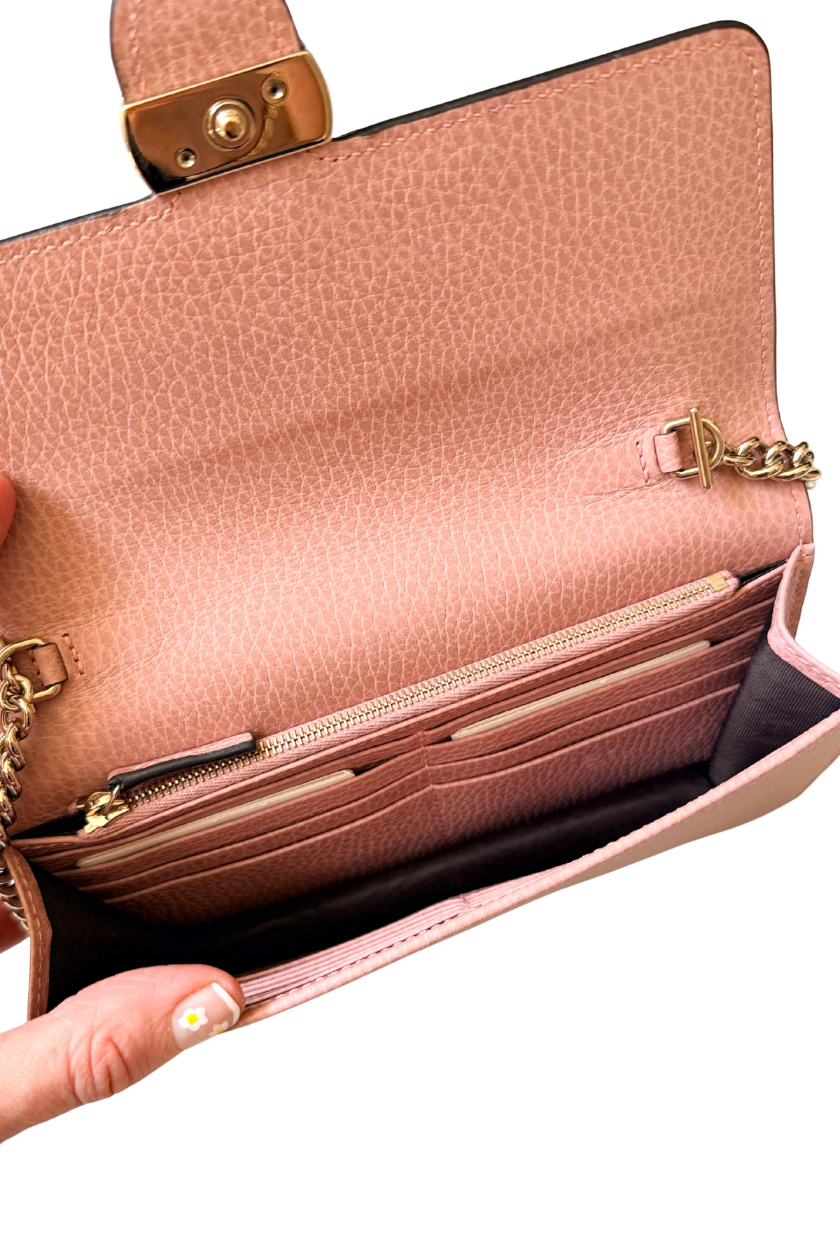 Gucci Pink Pebbled Leather Interlocking G WOC
