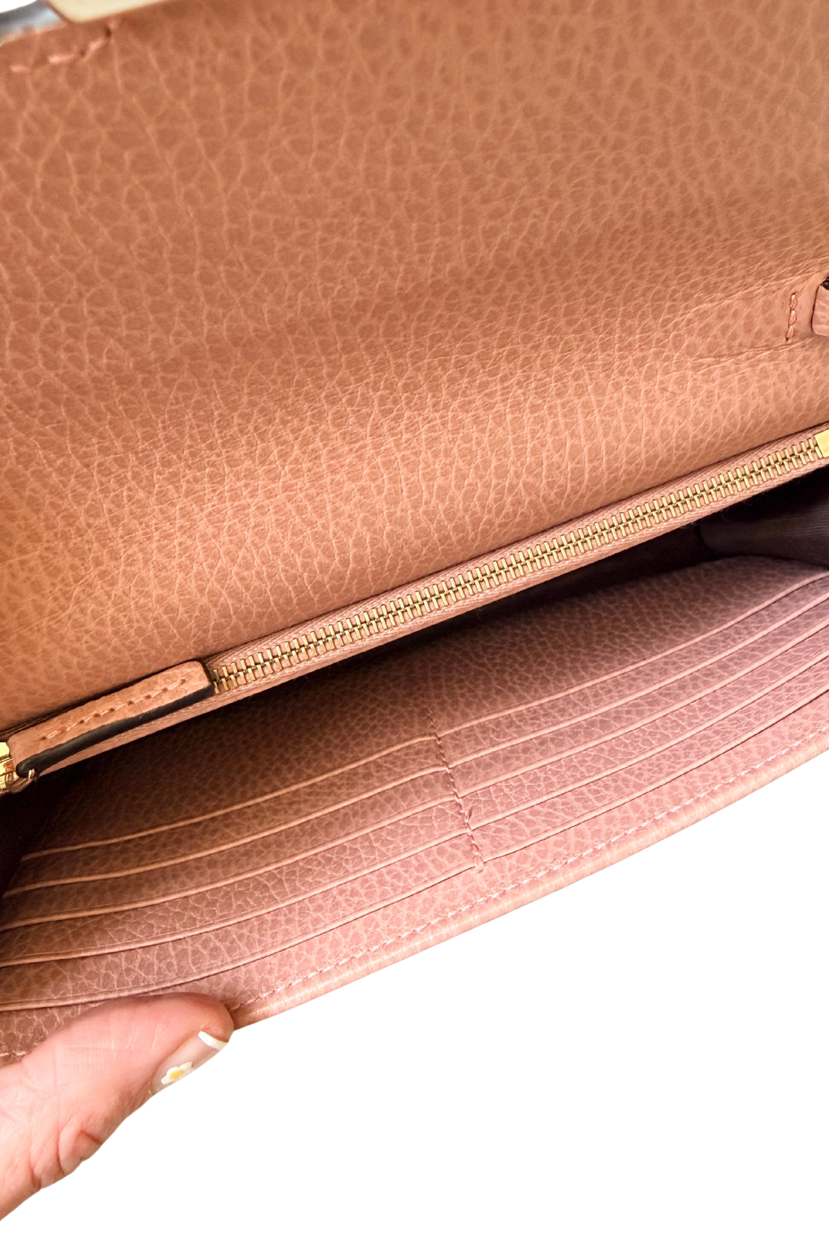 Gucci Pink Pebbled Leather Interlocking G WOC