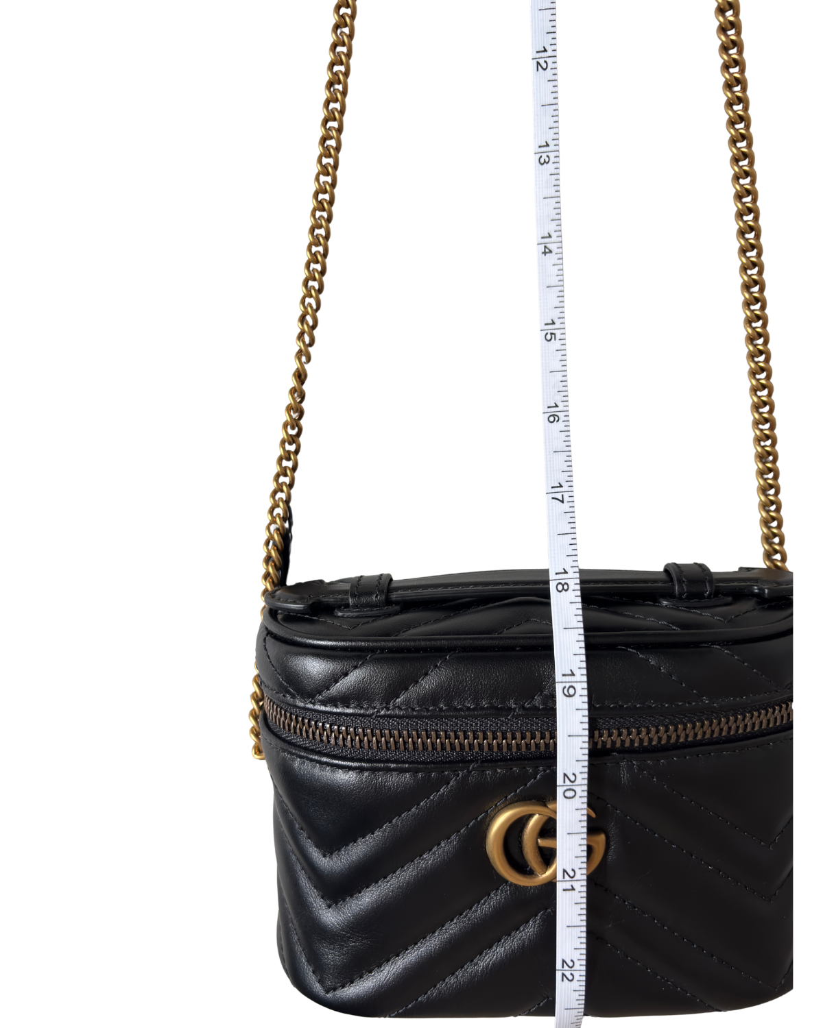 Gucci Mini Calfskin GG Marmont Top Handle Vanity Bag