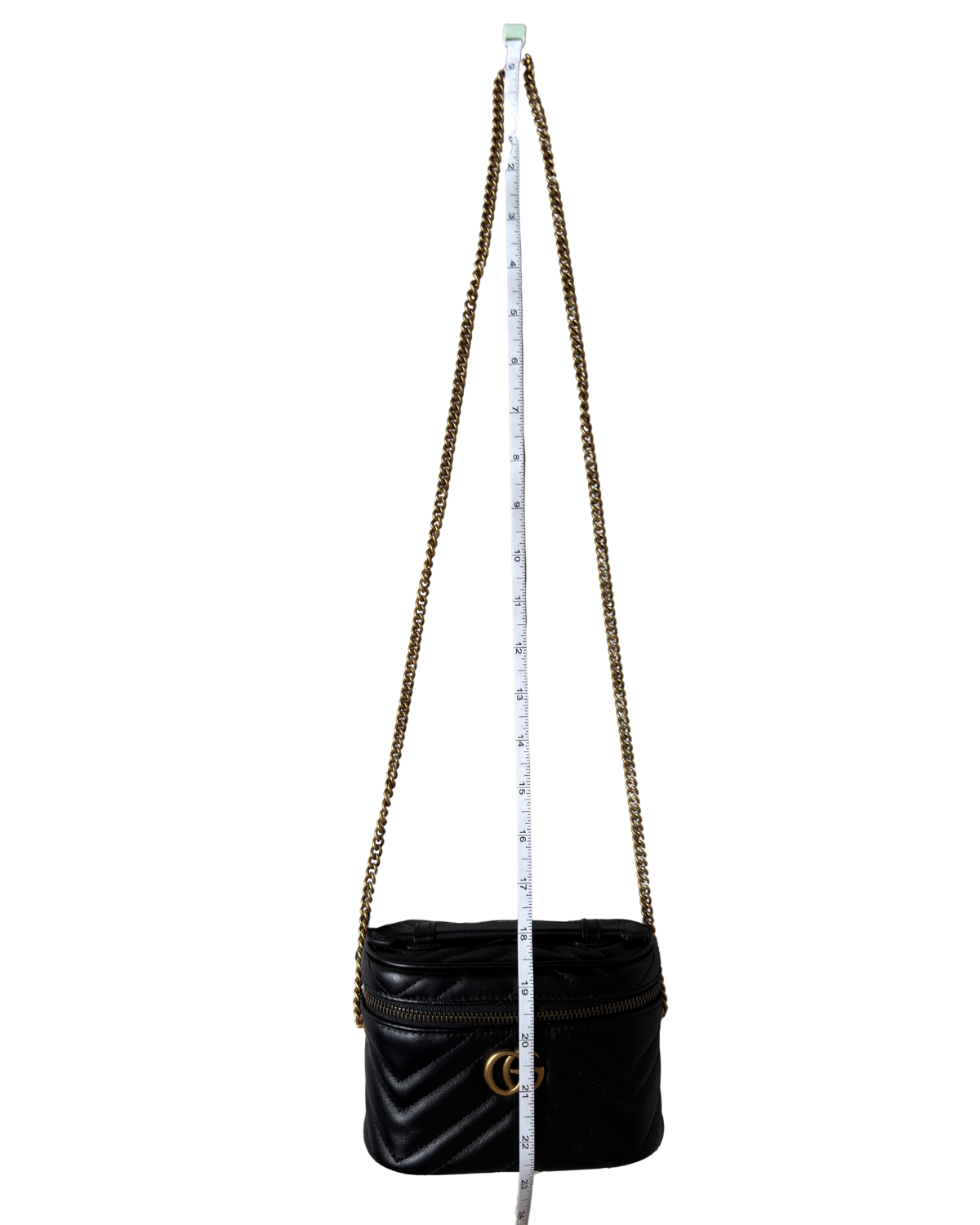 Gucci Mini Calfskin GG Marmont Top Handle Vanity Bag