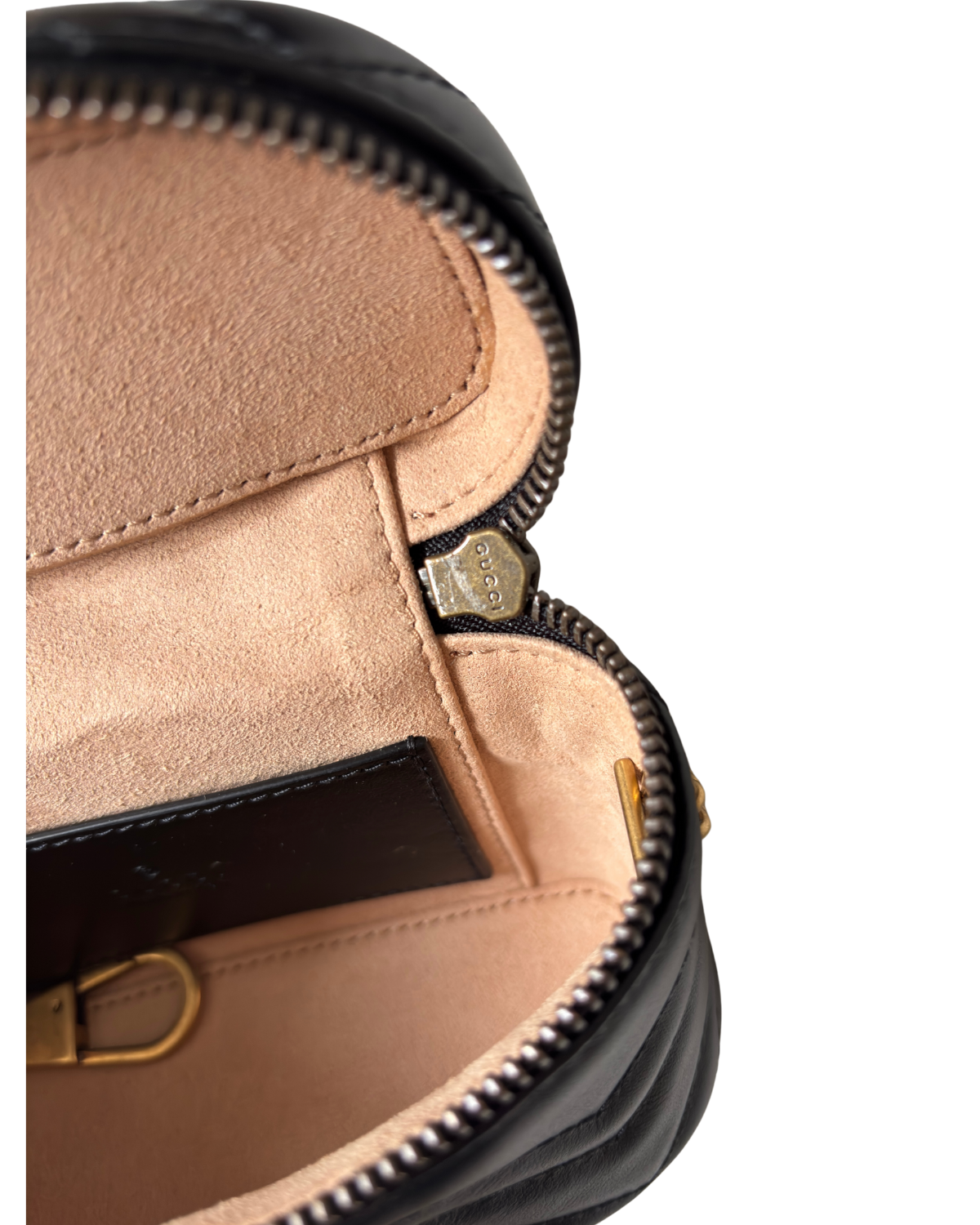 Gucci Mini Calfskin GG Marmont Top Handle Vanity Bag