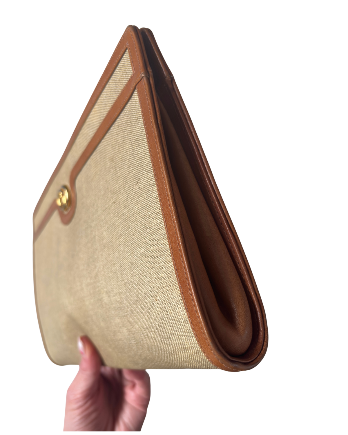 Gucci RARE Vintage Brown Canvas Clutch 2-Way Bag