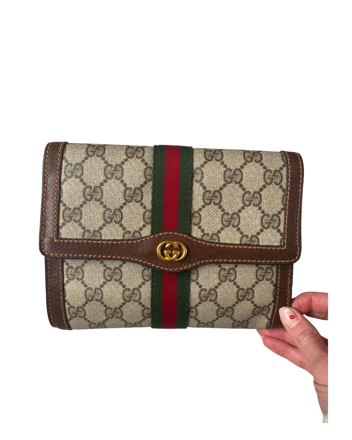 Gucci Vintage Parfums GG Supreme Coated Canvas Clutch