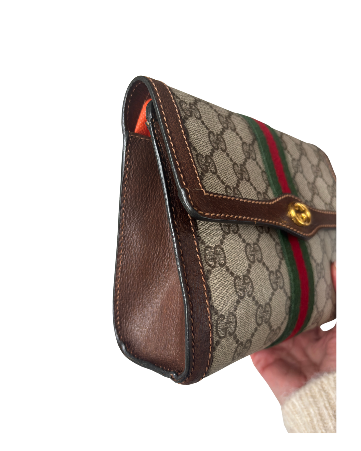 Gucci Vintage Parfums GG Supreme Coated Canvas Clutch