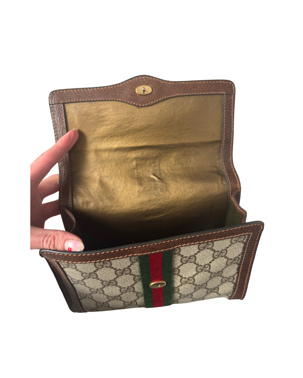 Gucci Vintage Parfums GG Supreme Coated Canvas Clutch