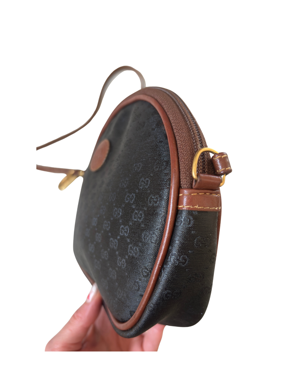 Gucci Vintage Micro GG Web Oval Crossbody