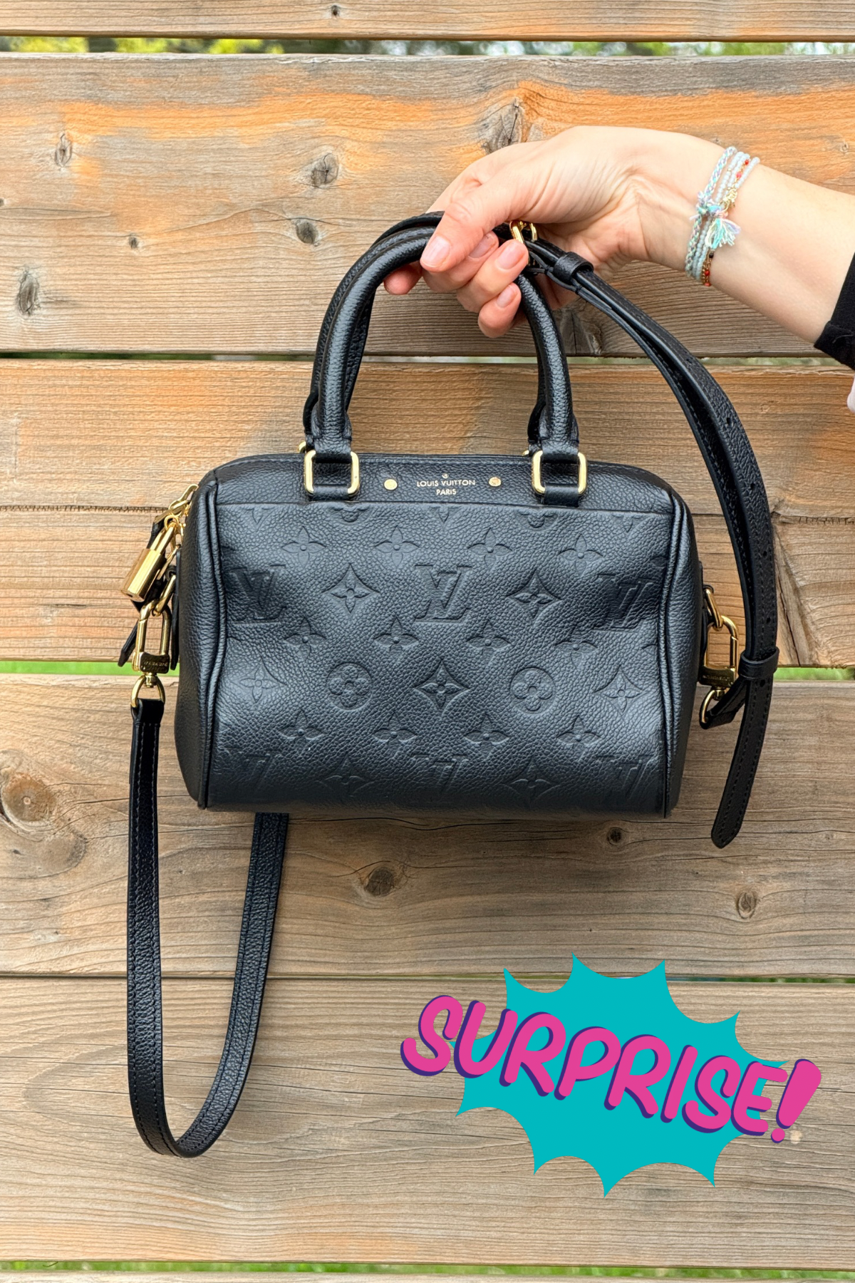 Louis Vuitton Speedy Bandoulière 20 Black Monogram Empreinte (2017)