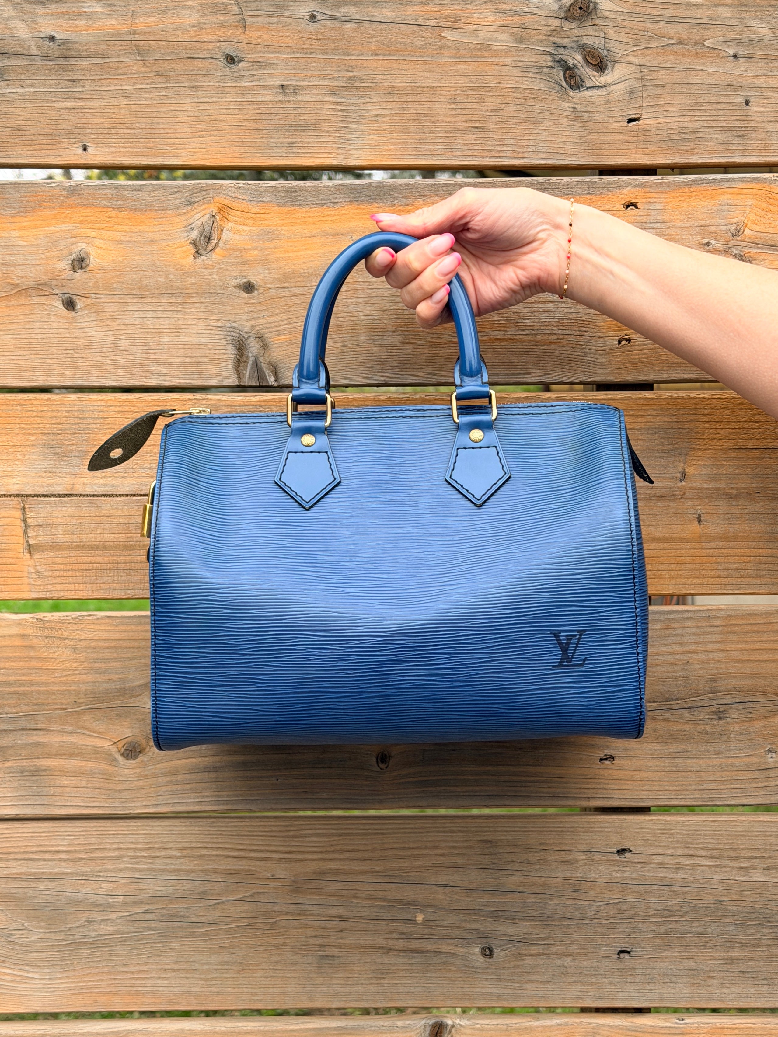 Louis Vuitton Toledo Blue Epi Leather Speedy 25 (1992)