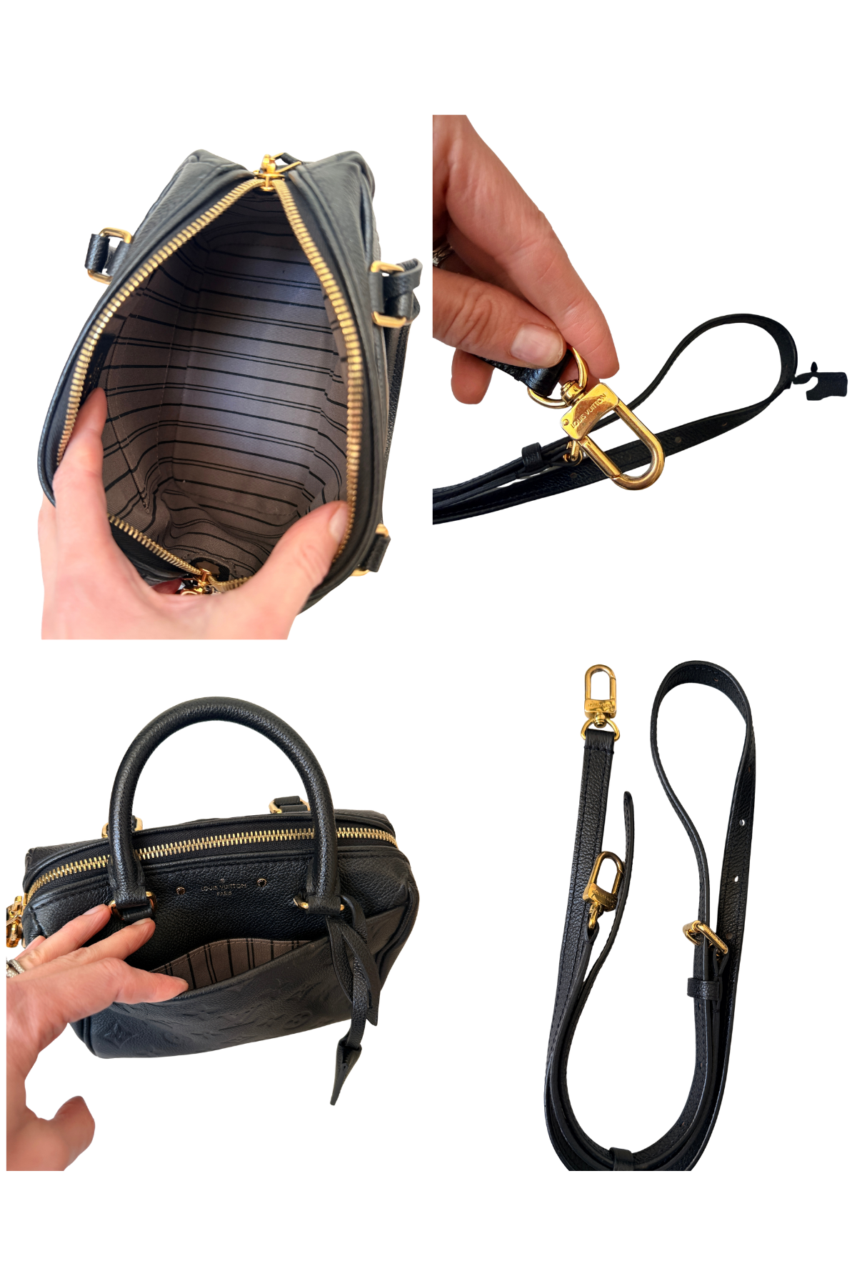 Louis Vuitton Speedy Bandoulière 20 Black Monogram Empreinte (2017)