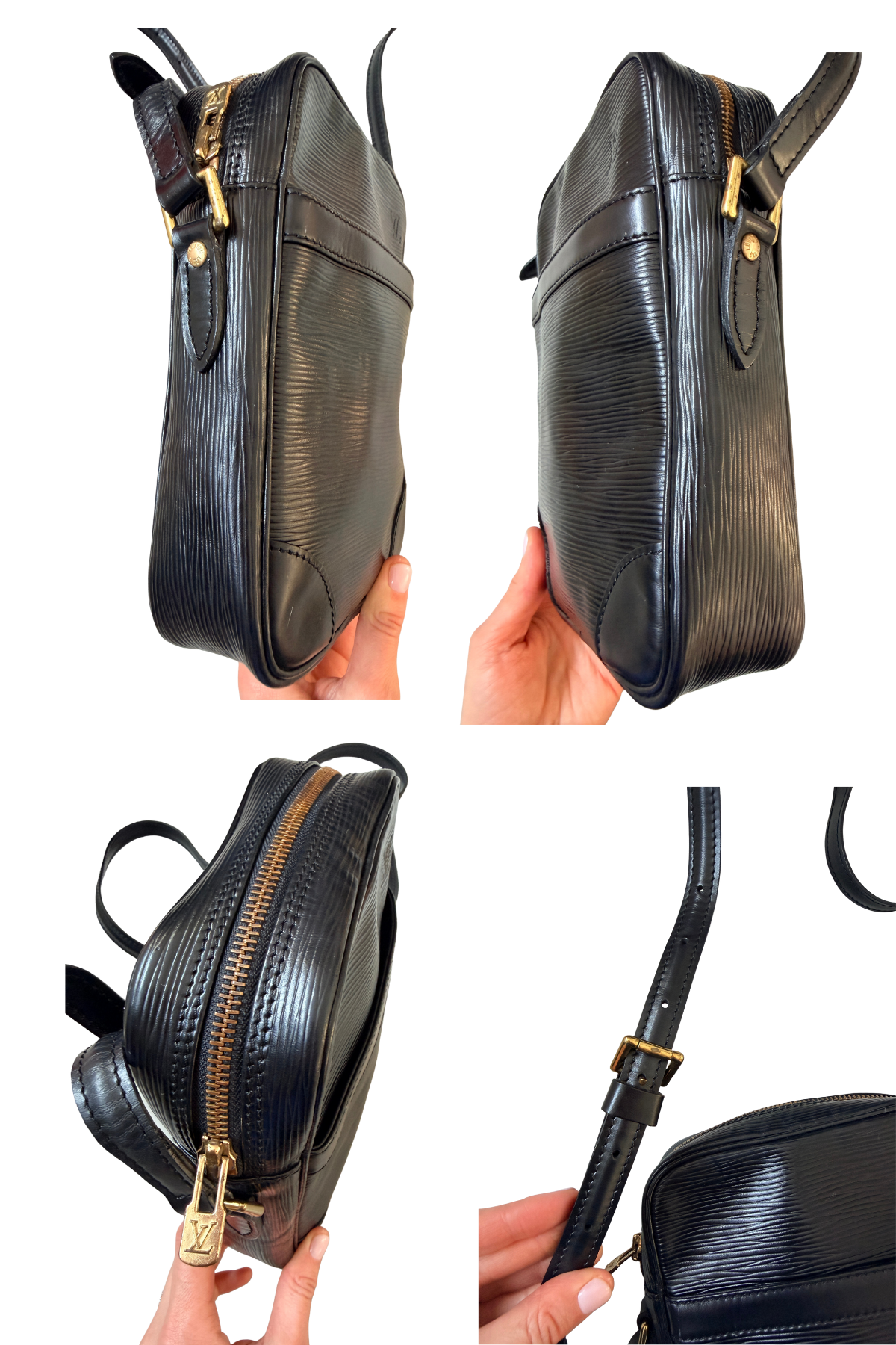 Louis Vuitton Black Epi Danube Crossbody (1989)