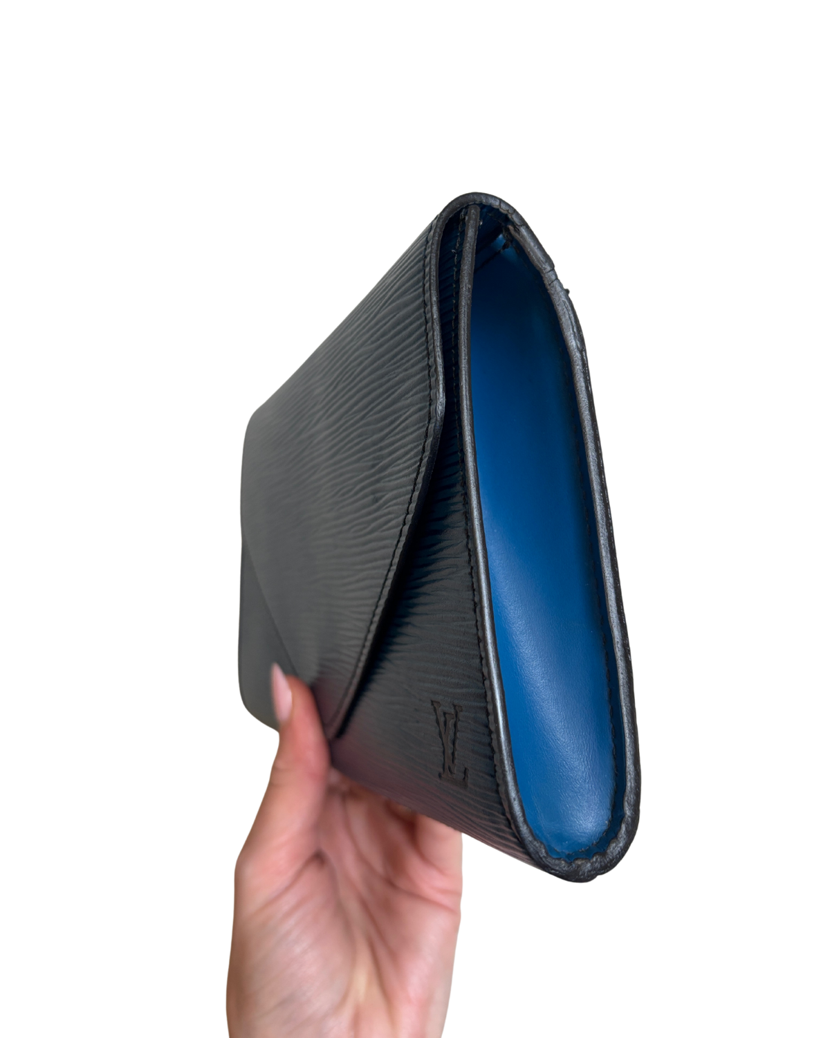 Louis Vuitton Art Deco Toledo Blue Epi Leather Clutch PM