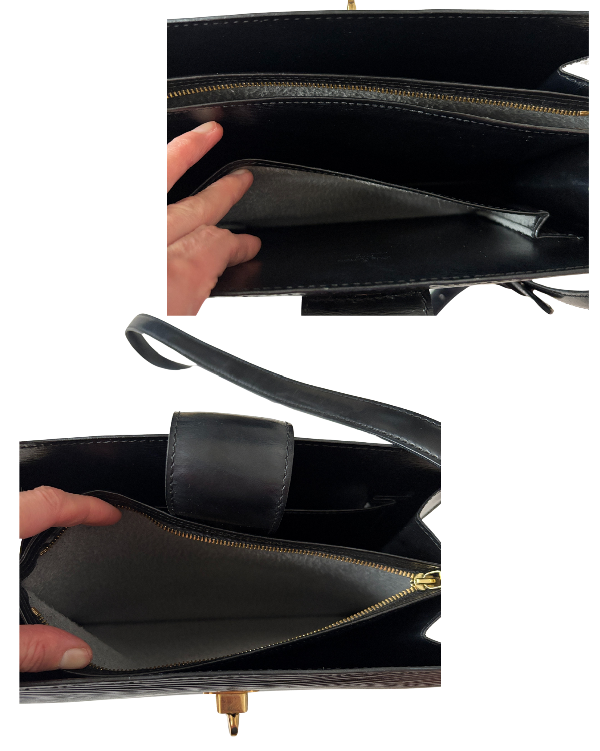 Louis Vuitton Black Epi Leather Capucine Bag