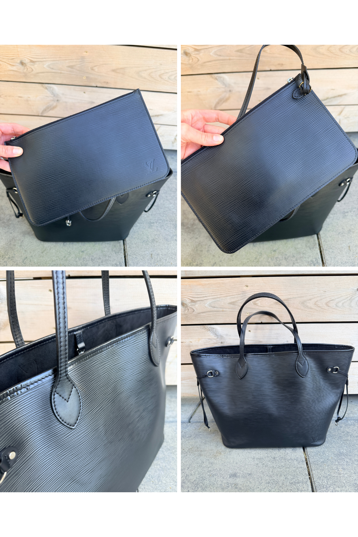 Louis Vuitton Epi Neverfull MM Black with Pouch (2015)