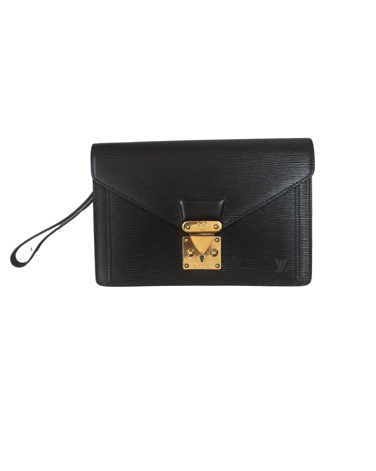 Louis Vuitton Black Epi Sellier Dragonne Clutch