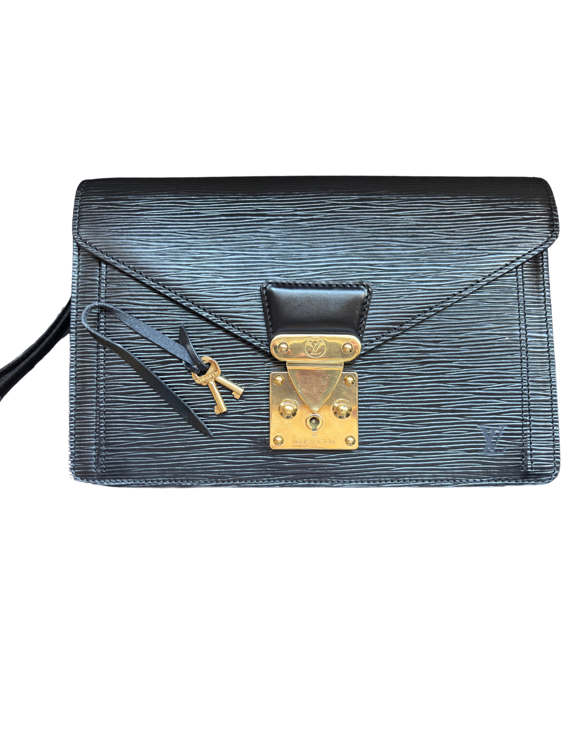 Louis Vuitton Black Epi Sellier Dragonne Clutch
